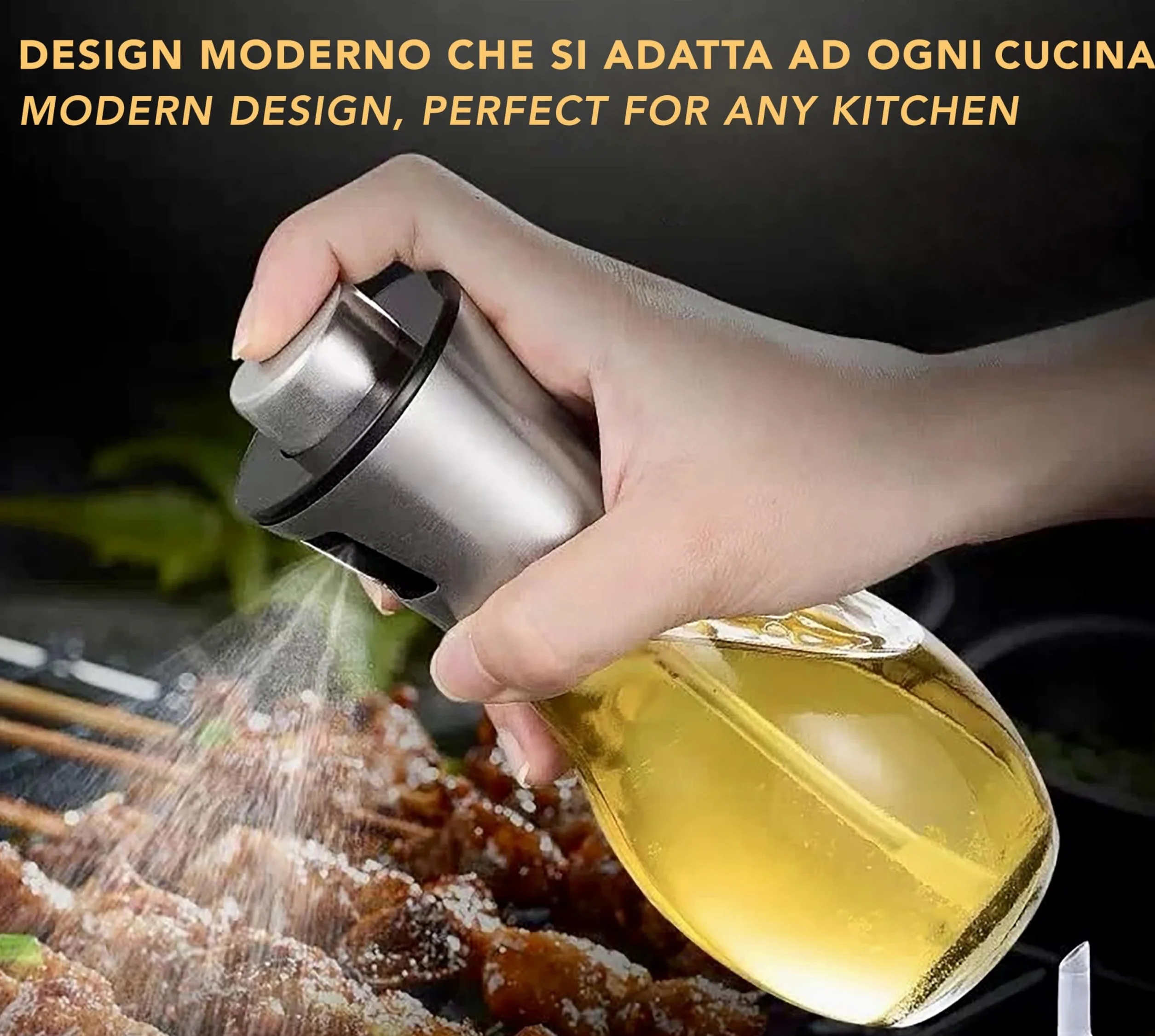 IPEA Szklany dozownik na oliwę w sprayu 170 ml do oleju i octu - dozownik rozpylacza do domu, kuchni, restauracji