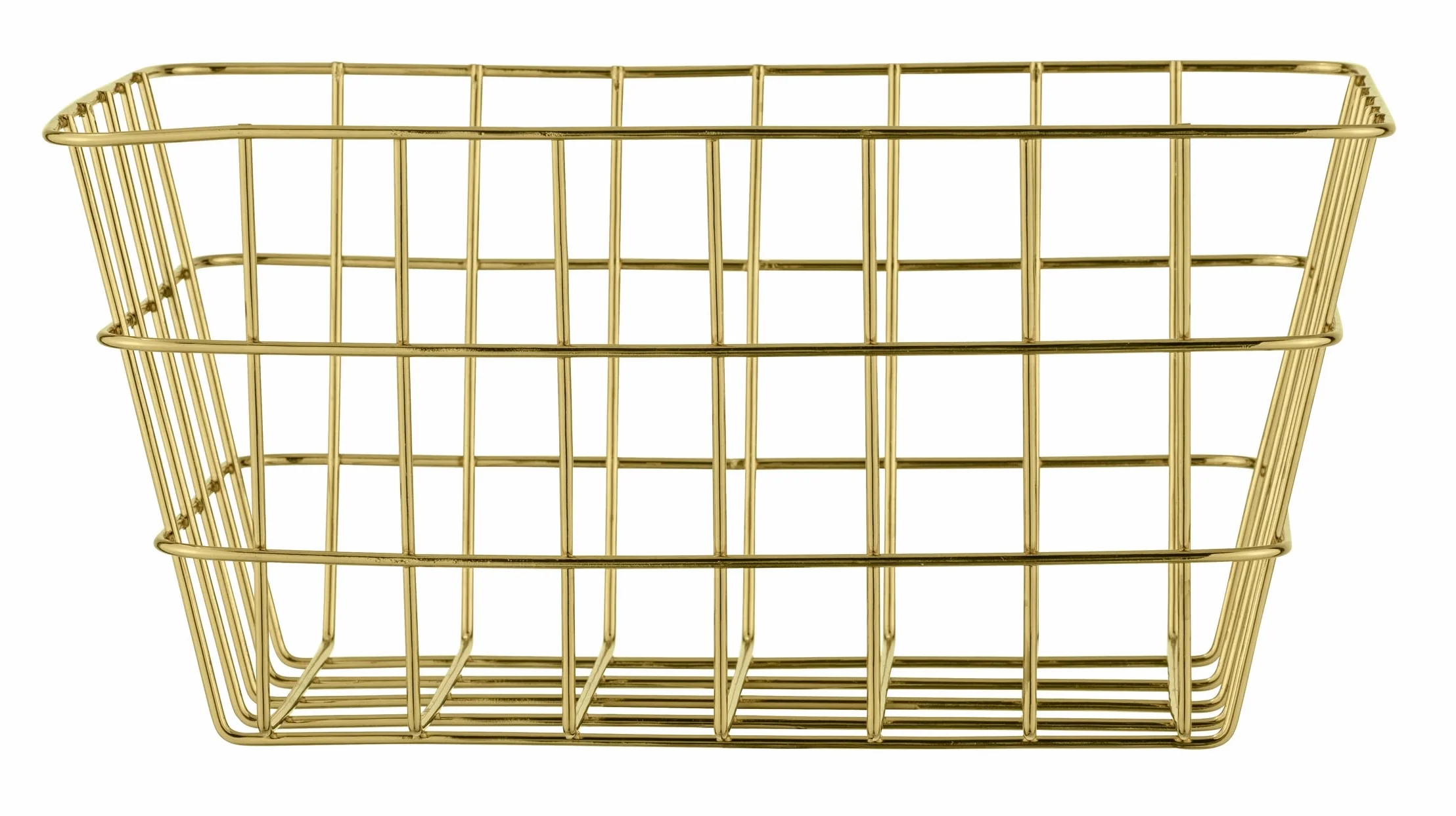 WENKO Viana Gold kosz łazienkowy w modnym metalowym wyglądzie w kolorze złotym, otwarty druciany wzór, utrzymuje kosmetyki, szczotkę, ręczniki itp. pod ręką, wykonany z metalu, 18 x 25 x 12 cm