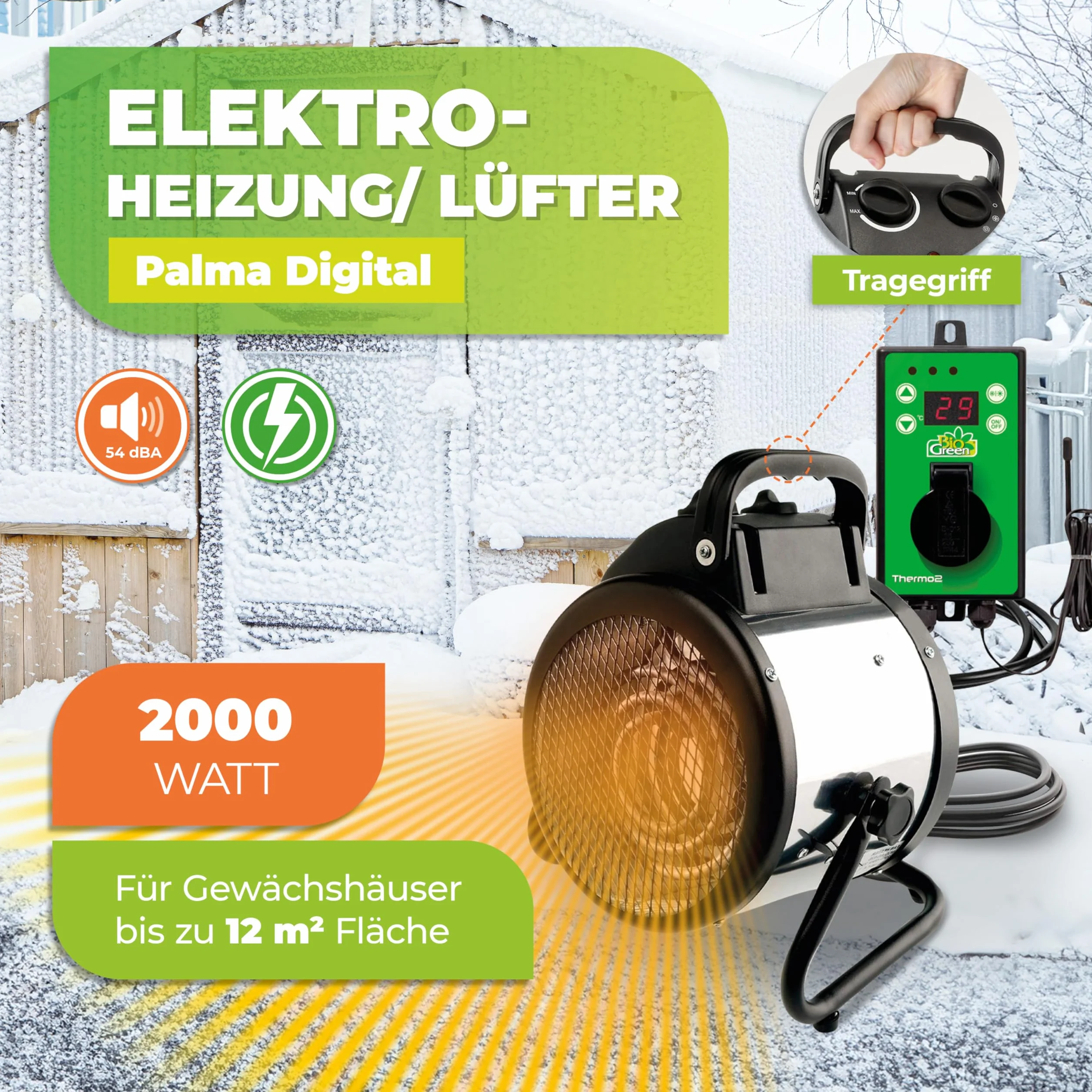 Bio Green Palma Grzejnik elektryczny, 2000 W, Wielokolorowy