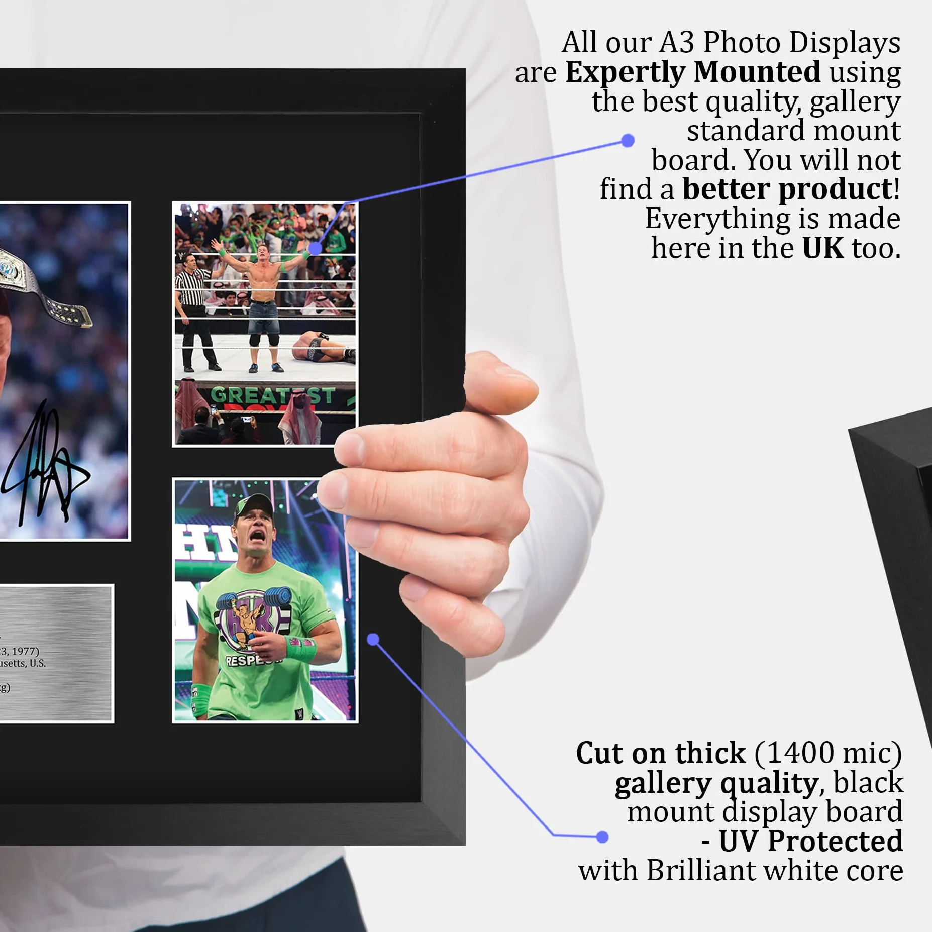 HWC Trading FR A3 John Cena Wrestling Gifts Printed Signed Autograph Picture For WWE & WWF Memorabilia Fans - A3 Framed