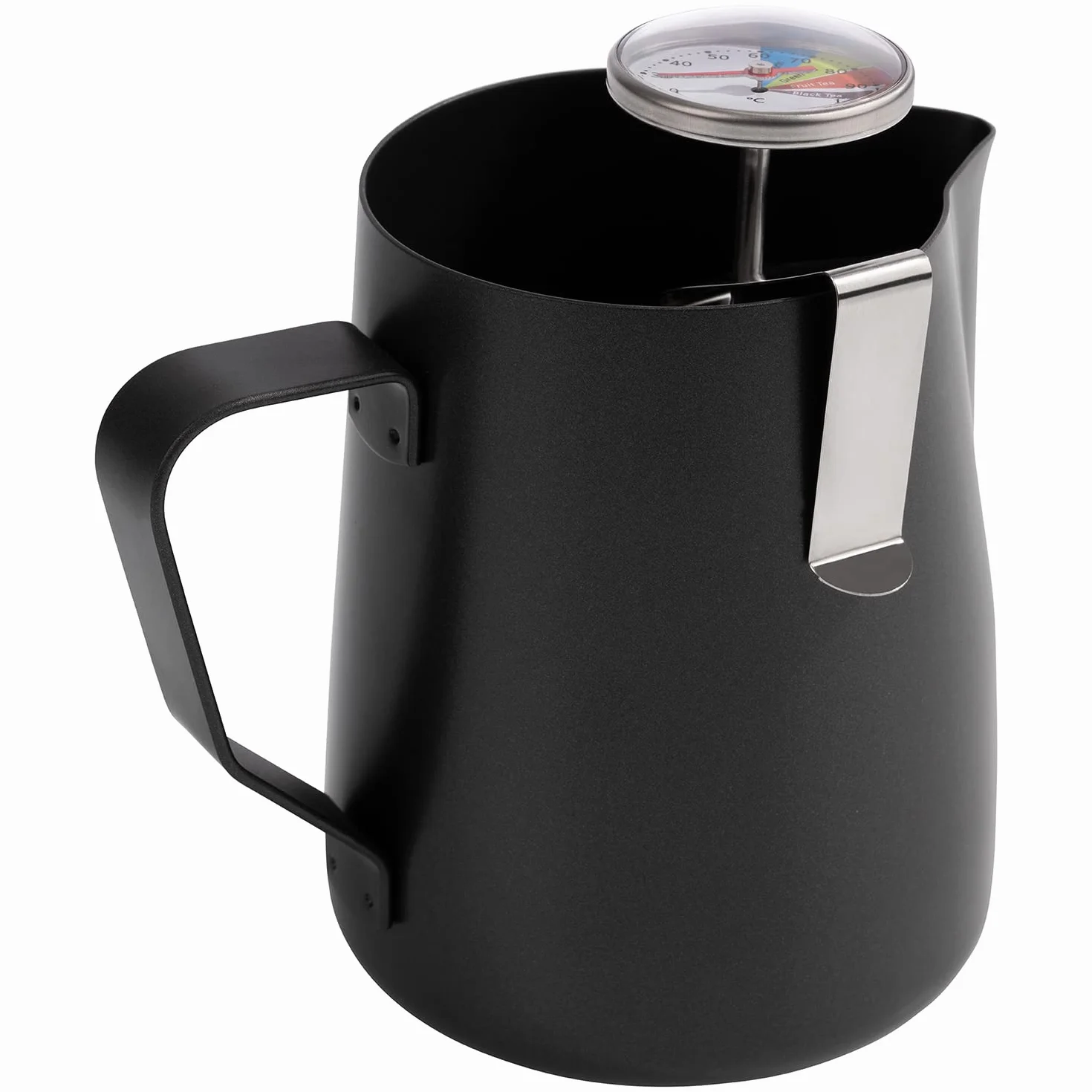 Edycja Barista, Zestaw Barista, 2-częściowy, Dzbanek na mleko 0,6 litra ze stali nierdzewnej kolor czarny i termometr z klipsem o długości 13,5 cm