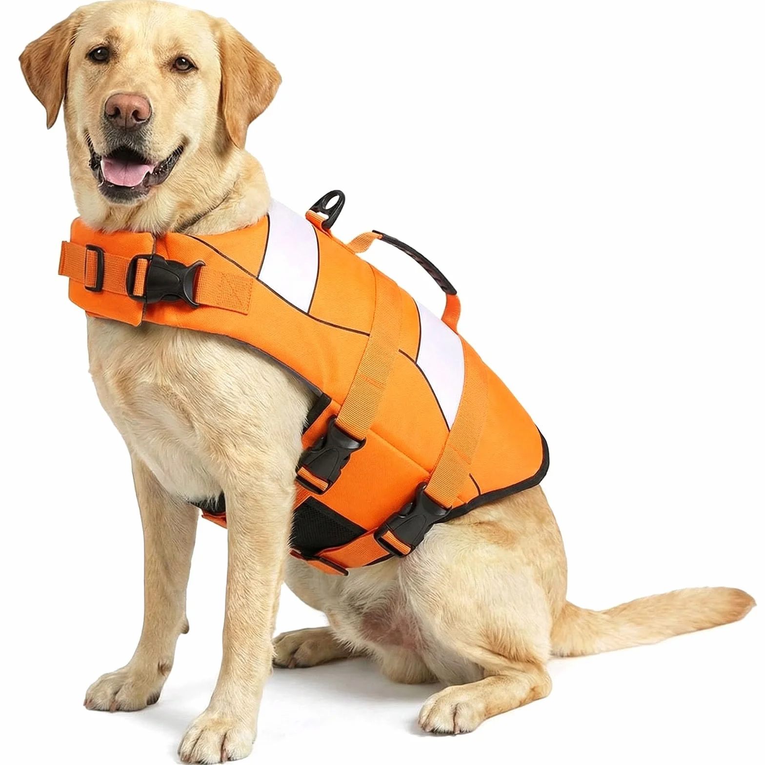 ASENKU Kamizelka ratunkowa dla psa L, regulowana kamizelka dla psa z uchwytem, kamizelka ratunkowa dla buldoga francuskiego jamnika Golden Retriever