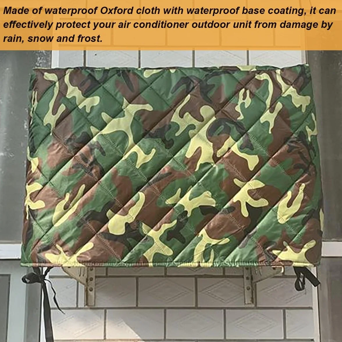Zimowa osłona klimatyzatora do jednostek zewnętrznych izolowana regulowana osłona klimatyzatora okiennego z elastycznymi paskami pięciowarstwowa tkanina Oxford pasuje do 92 x 35 x 70 cm (36,2 x 13,8 x