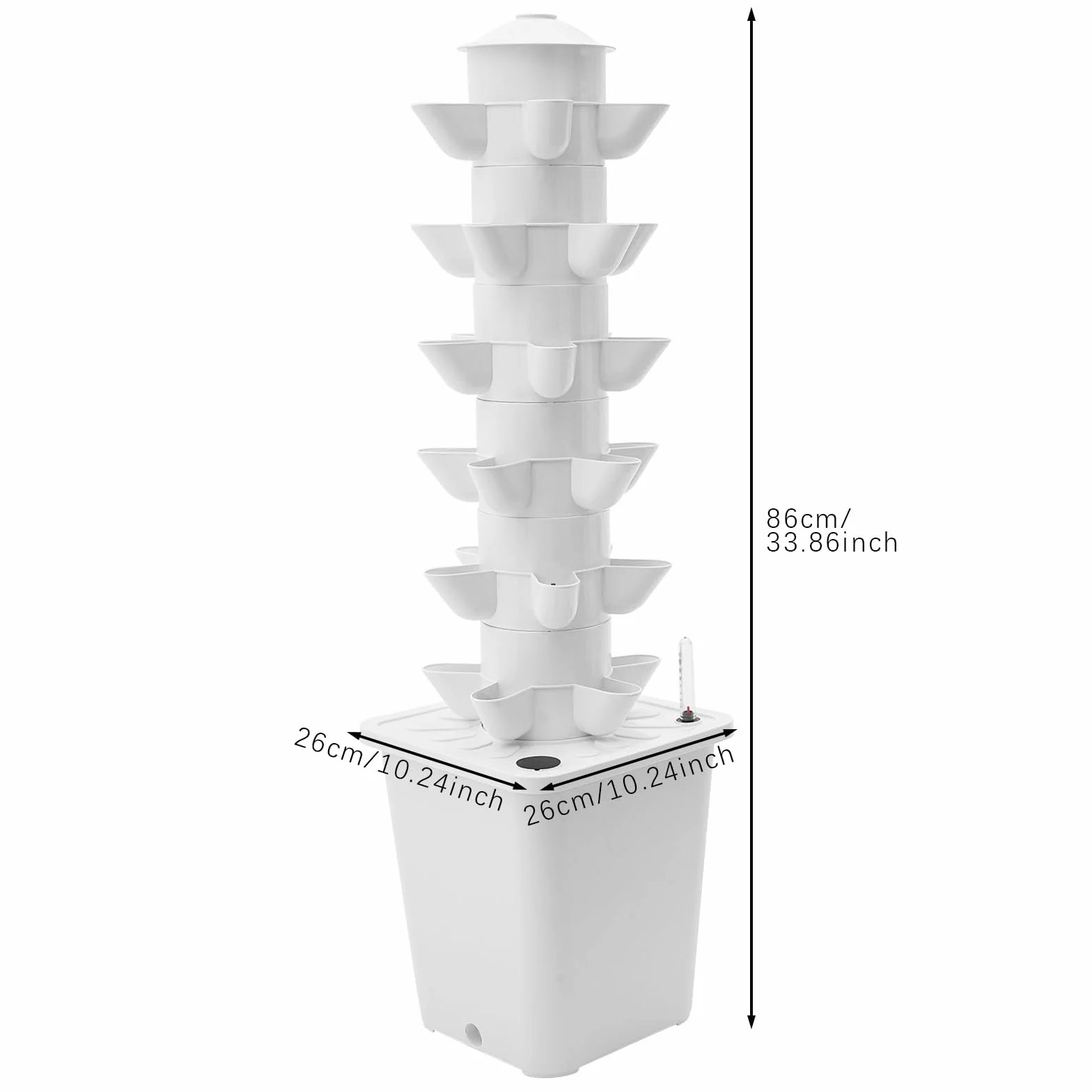 Hydroponics pionowy zestaw do uprawy roślin, zestaw do uprawy roślin pionowych z sześcioma warstwami i 30 otworami do uprawy warzyw liściastych w ogrodzie, na balkonie lub tarasie na dachu
