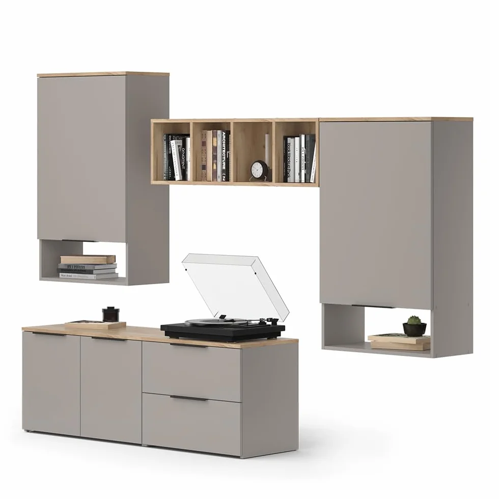 Vicco Ściana w salonie "Wido", Szary, | 5 części, compatible avec d'autres éléments de la série Wido
