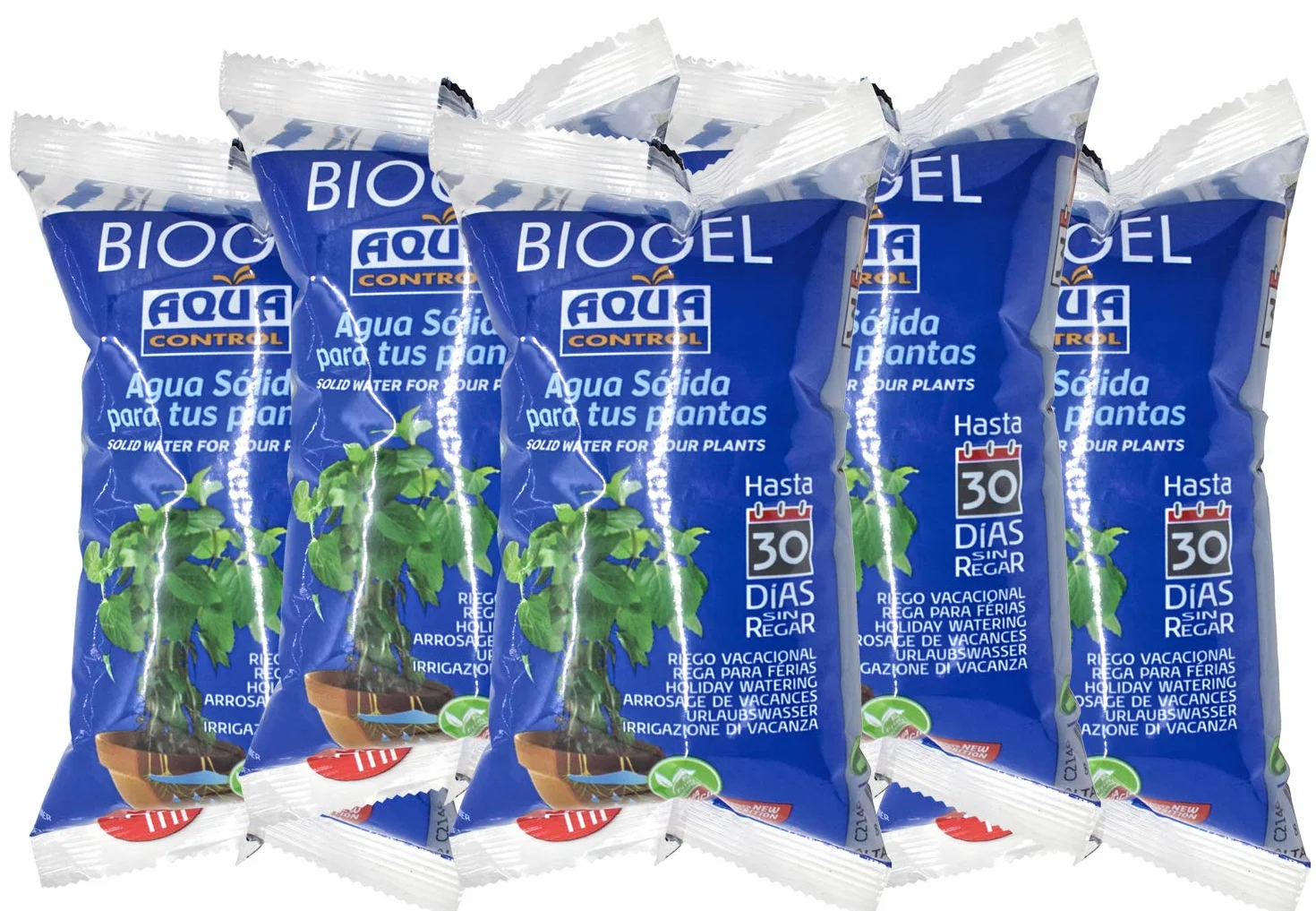 Aqua Control - Stała woda dla Twoich roślin, idealna do nawadniania urlopowego, do 30 dni bez nawadniania, 400 ml, 5 sztuk