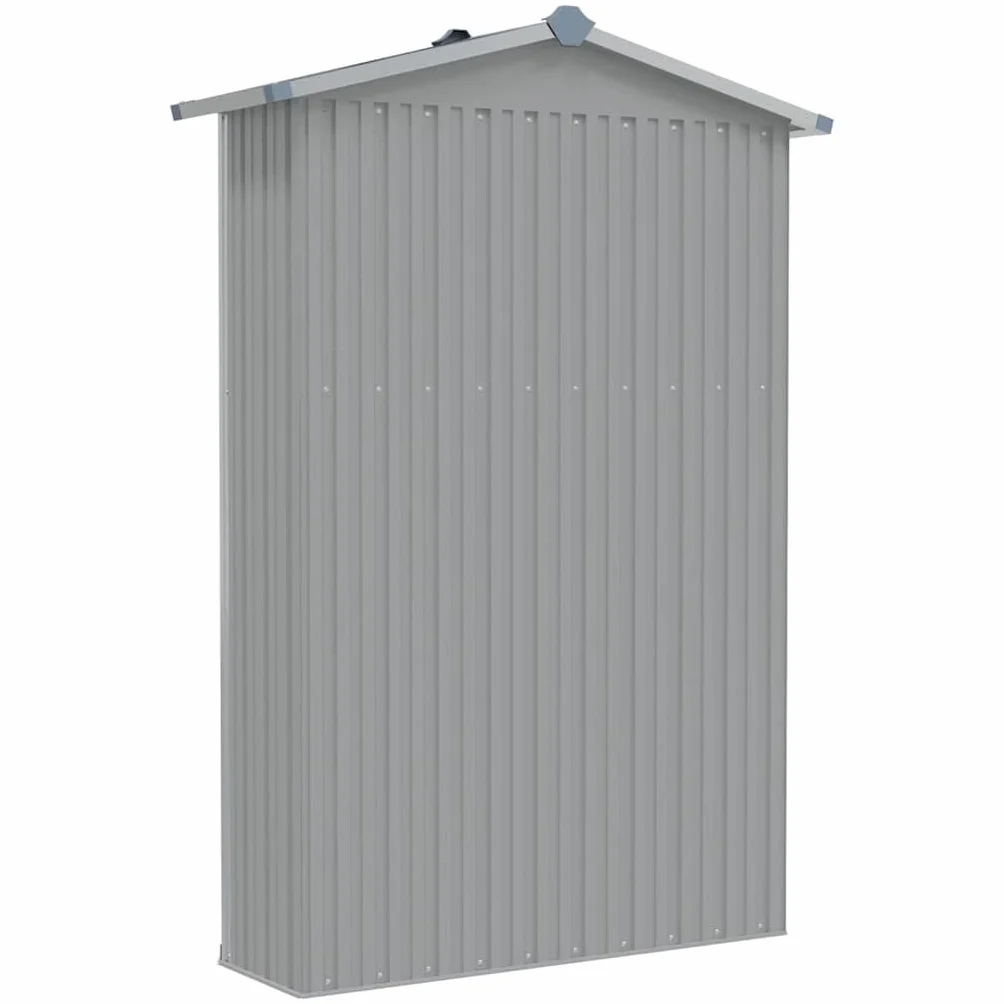vidaXL Szopa ogrodowa, szara, 116x45x175 cm, stal galwanizowana