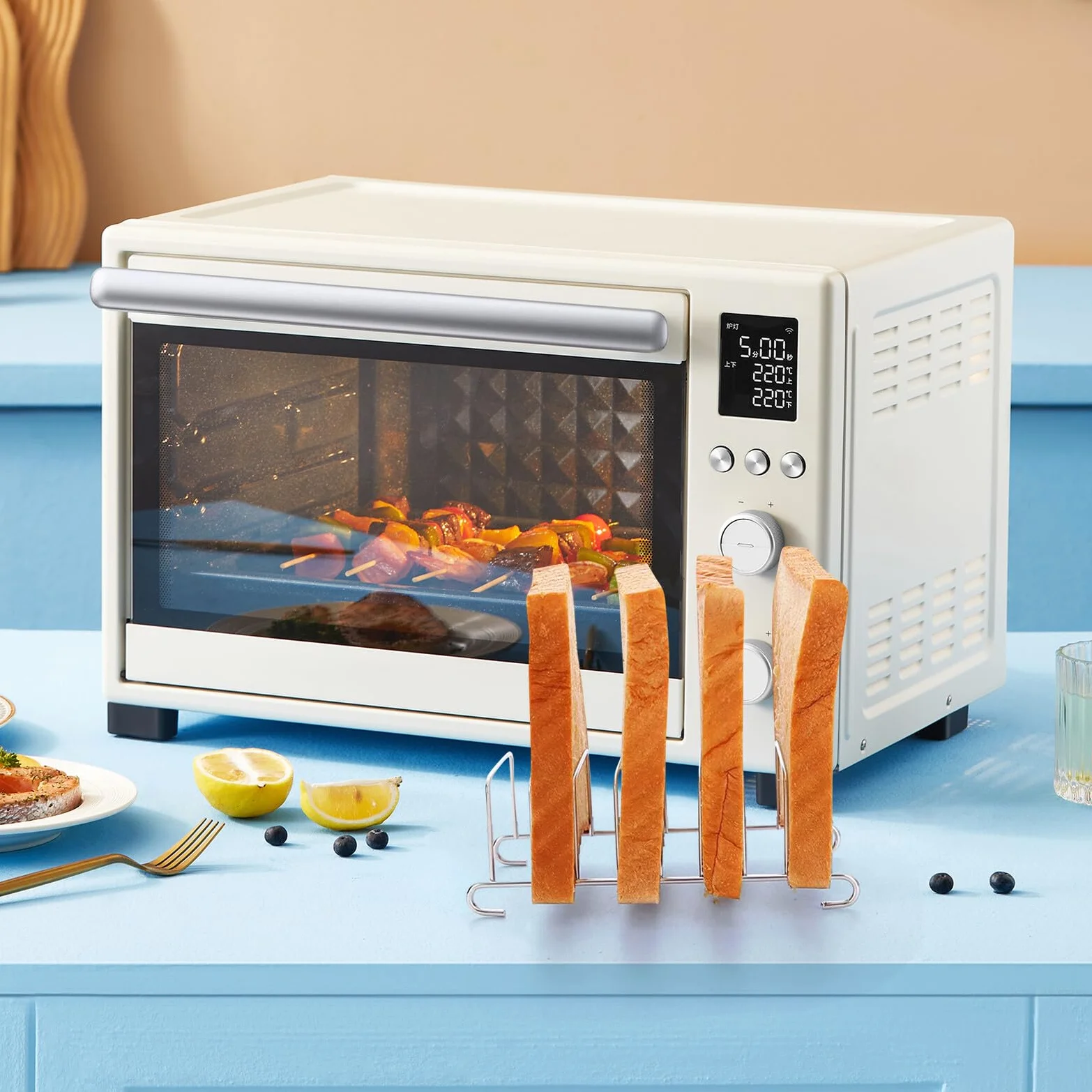 TOPBATHY Stojak Na Tosty Do Piekarnika Air Fryer 2 Sztuki Ze Stali Nierdzewnej Uniwersalne Stojaki Do Gotowania Air Fryer I Szybkowaru