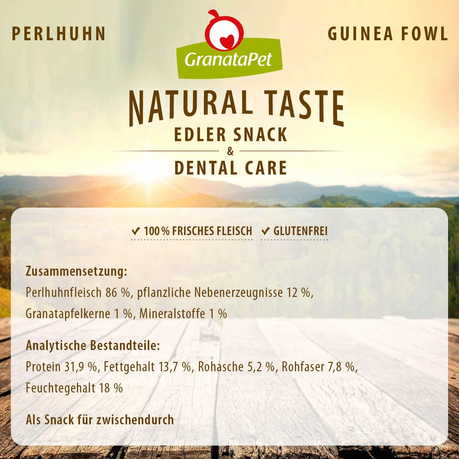 GranataPet Natural Taste przekąska z perliczki dla psów bez zbóż 90 g