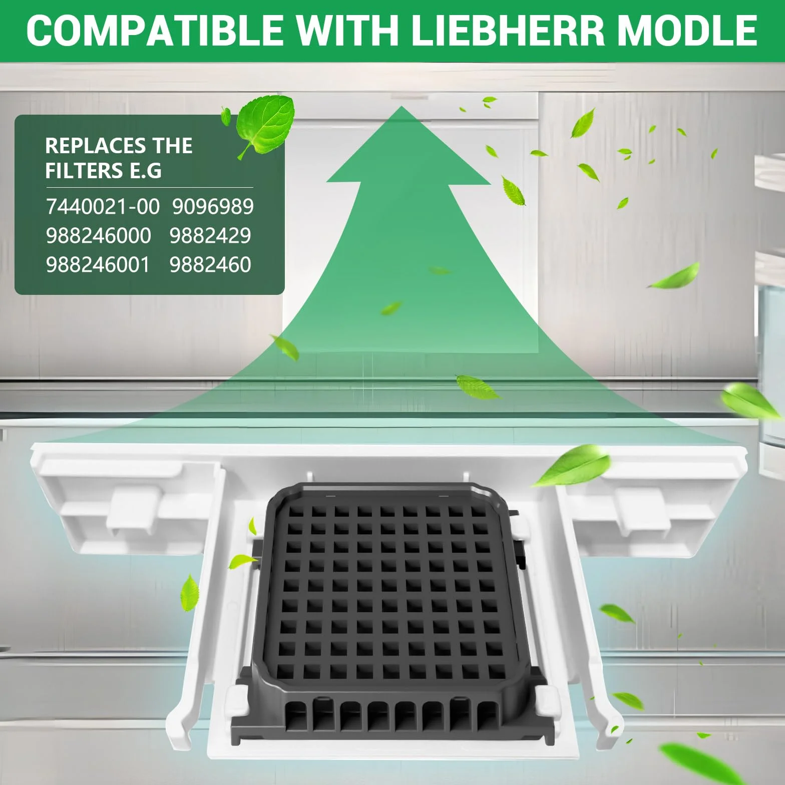 3 Sztuki Fresh Air Filter dla Liebherr Fridge FiltróW Do LodóWki, dla Liebherr 9096989, 988246000, 988246001, 9882429, 9882460, Zamiennik 7440021-00