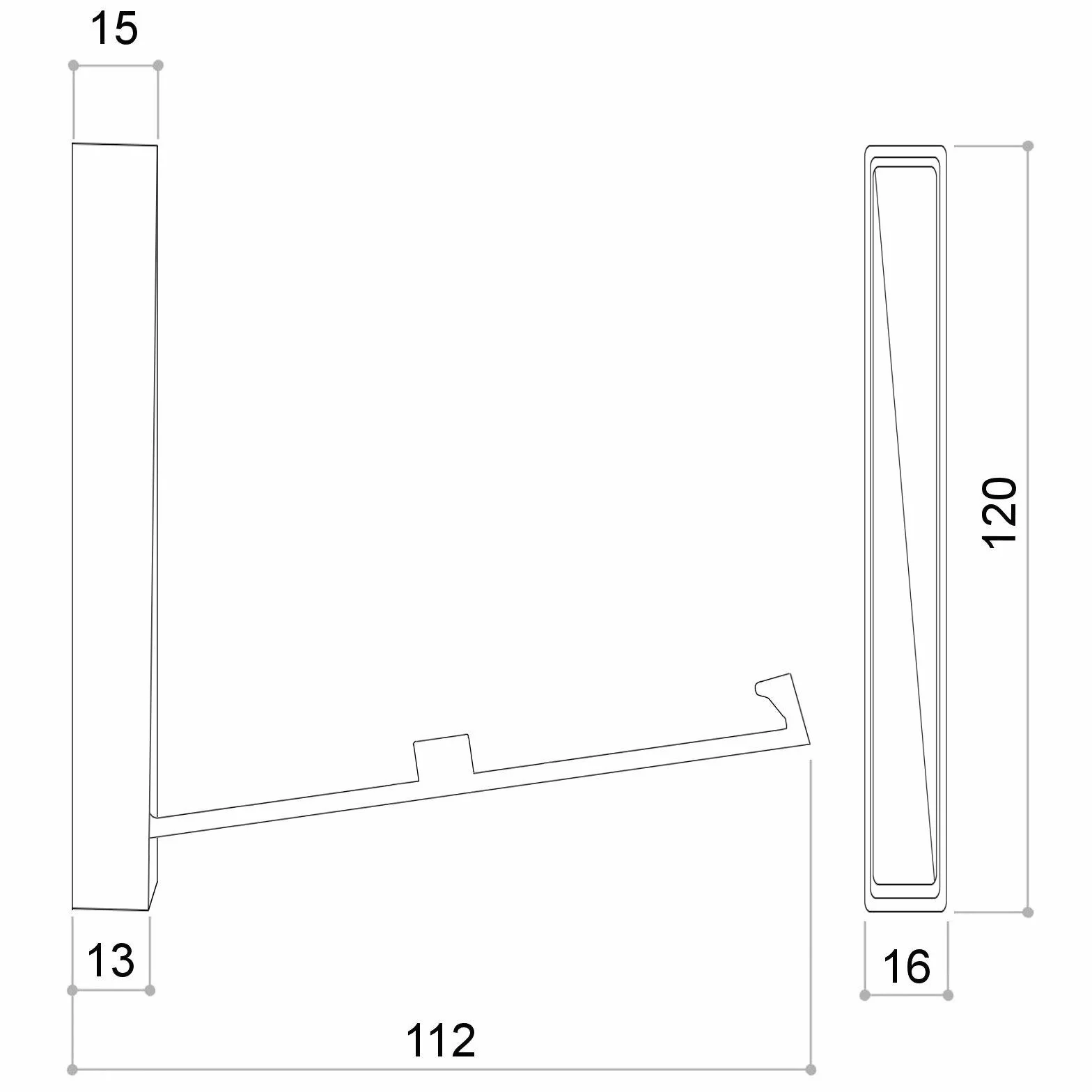 SO-TECH rozkładany hak BARI 120 x 16 x 15 mm czarny hak na płaszcze składany wieszak ścienny hak do montażu