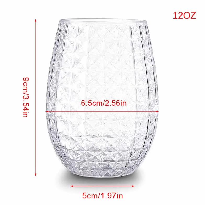 Eleganckie szklanki Wine Glasses Whiskey Cocktail Juice Drinking Plastic Cups Unbreakable Reusable and Recyclable for Outdoor Pool Party Picnics Szklanki do napojów