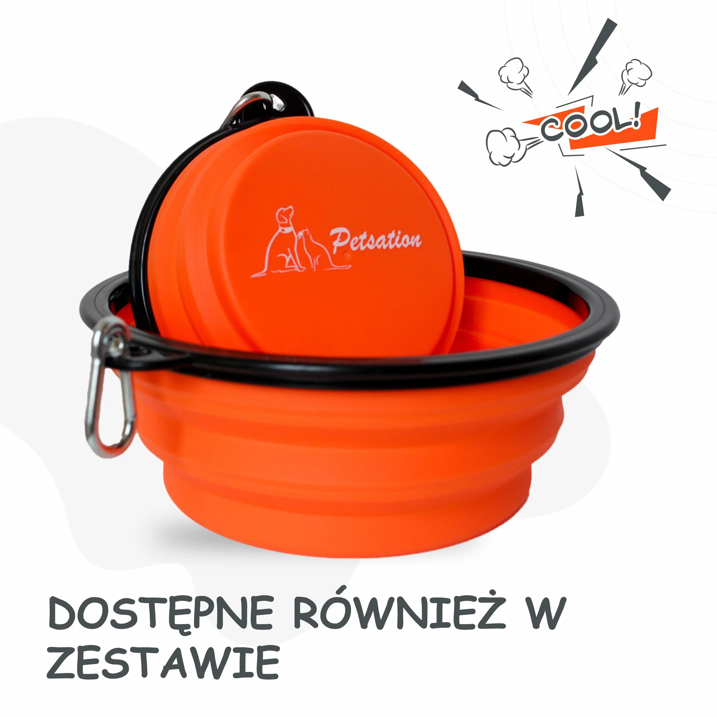 Składana miska dla psa 1500 ml podróżna różowa