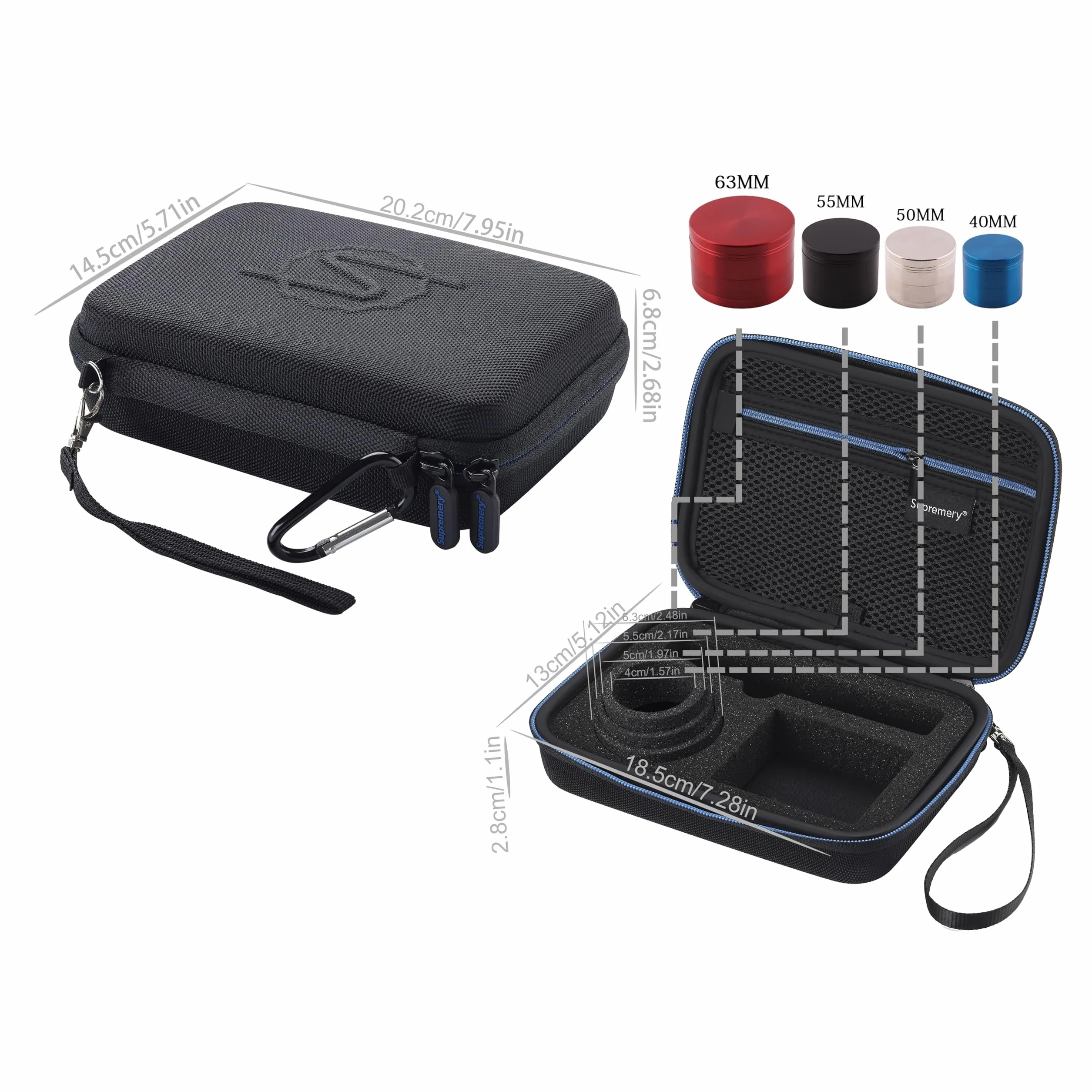 Etui ochronne Supremery kompatybilne z akcesorium do parownika Xmax V3 Pro Vaporizer, czarno-niebieskie