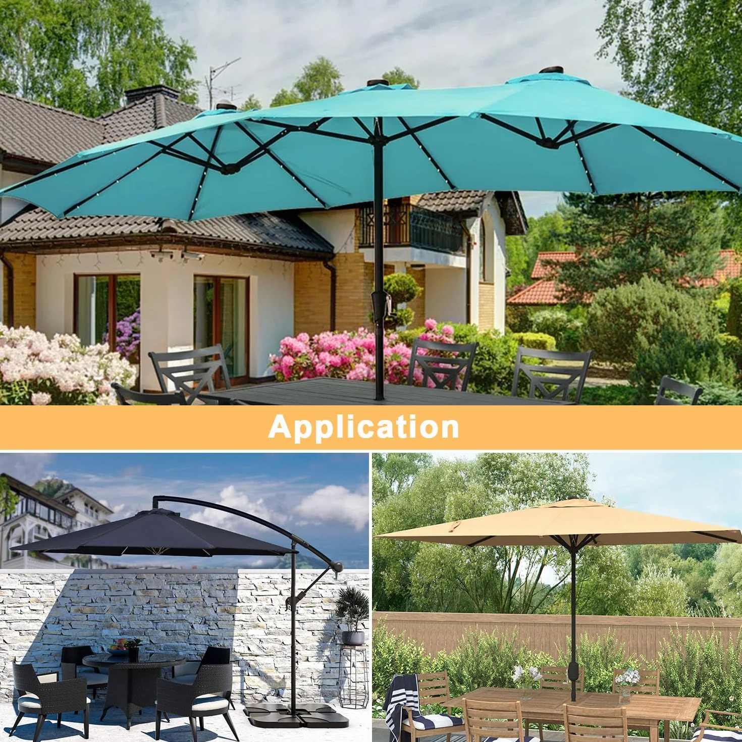 Pokrowiec Ochronny na Parasol z Zamkiem Błyskawicznym, Osłona Parasola Parasolowego Ø 2-4 m, Osłona Parasola Ogrodowego, Pokrowiec Ochronny na Parasol Przeciwsłoneczny, 220 x 50 cm/50cm