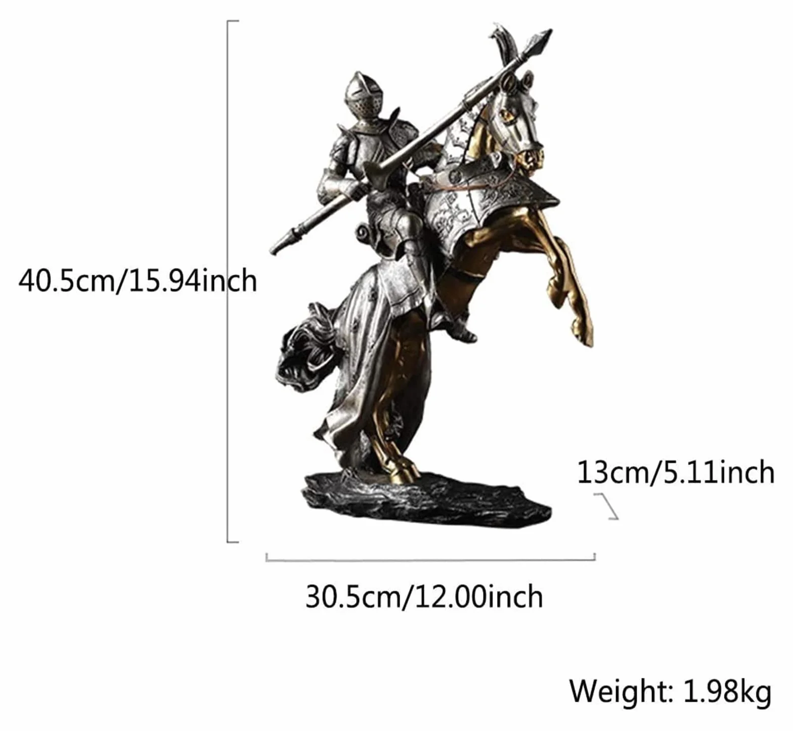 rzeźba artystyczna rodzina rzeźba artystyczna figurki dekoracja biurowa w domu statua rycerz statua Ornament zbroja średniowieczna rzeźba na koniu kolekcjonerska dekoracja figurka prezent do d