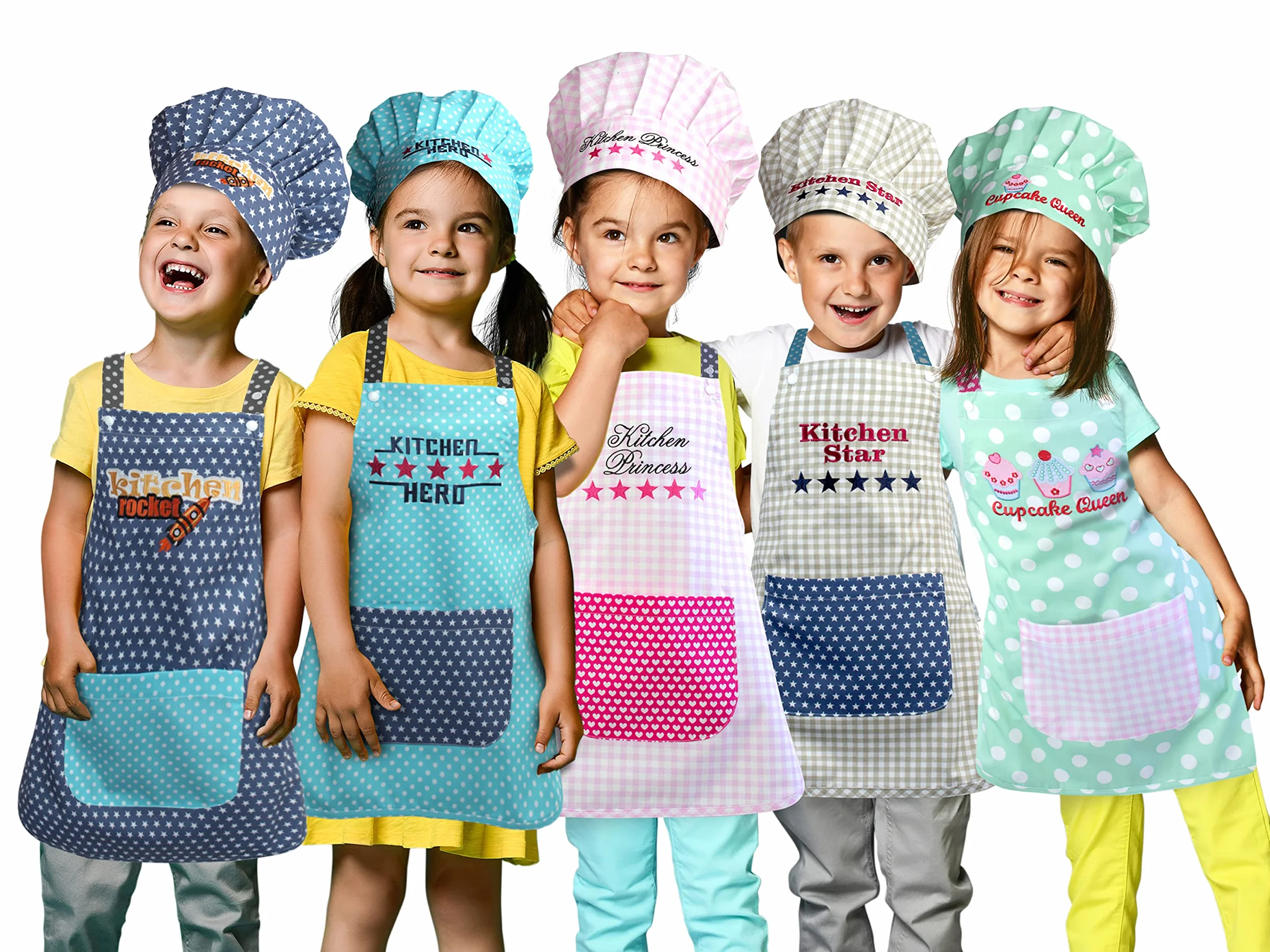 Kochmütze + Küchenschürze + Topfhandschuh für Kinder - 3teiliges Set 1428.2002,