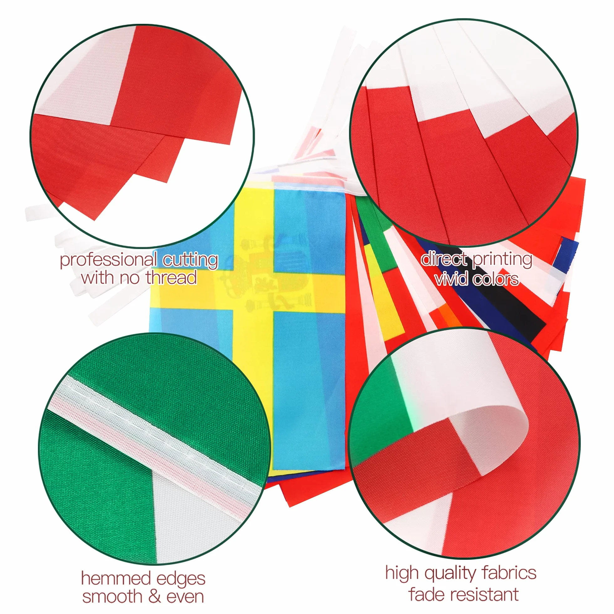 Anley flaga smyczkowa Unii Europejskiej, sztandar sznurkowy 27 krajów Unii Europejskiej, dekoracja na wielkie otwarcie, bar sportowy, imprezy imprezowe - 27 stóp 27 flag