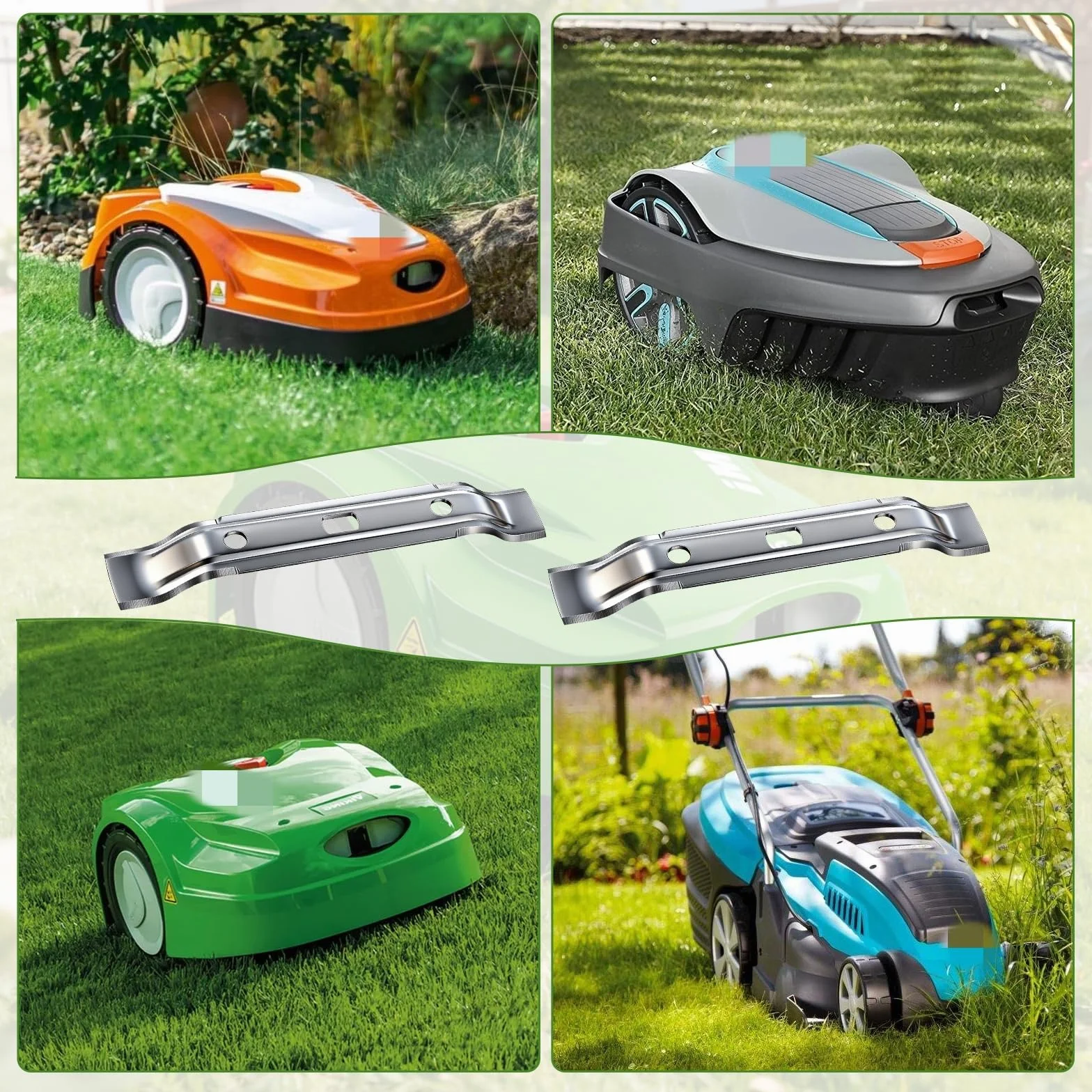 2 sztuki noży do kosiarki automatycznej Stihl, noże zamienne do kosiarki Stihl iMOW RMI 422 422P 422PC RMI422 P C, ostrza kosiarki do trawy, 20 cm, kolor srebrny