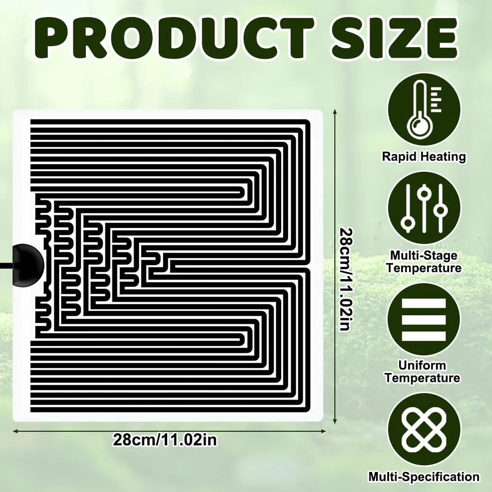 Mata grzewcza z gadami 28 W, 28 x 28 cm mata grzewcza z termostatem, maty grzewcze do węża żółwia jaszczurki