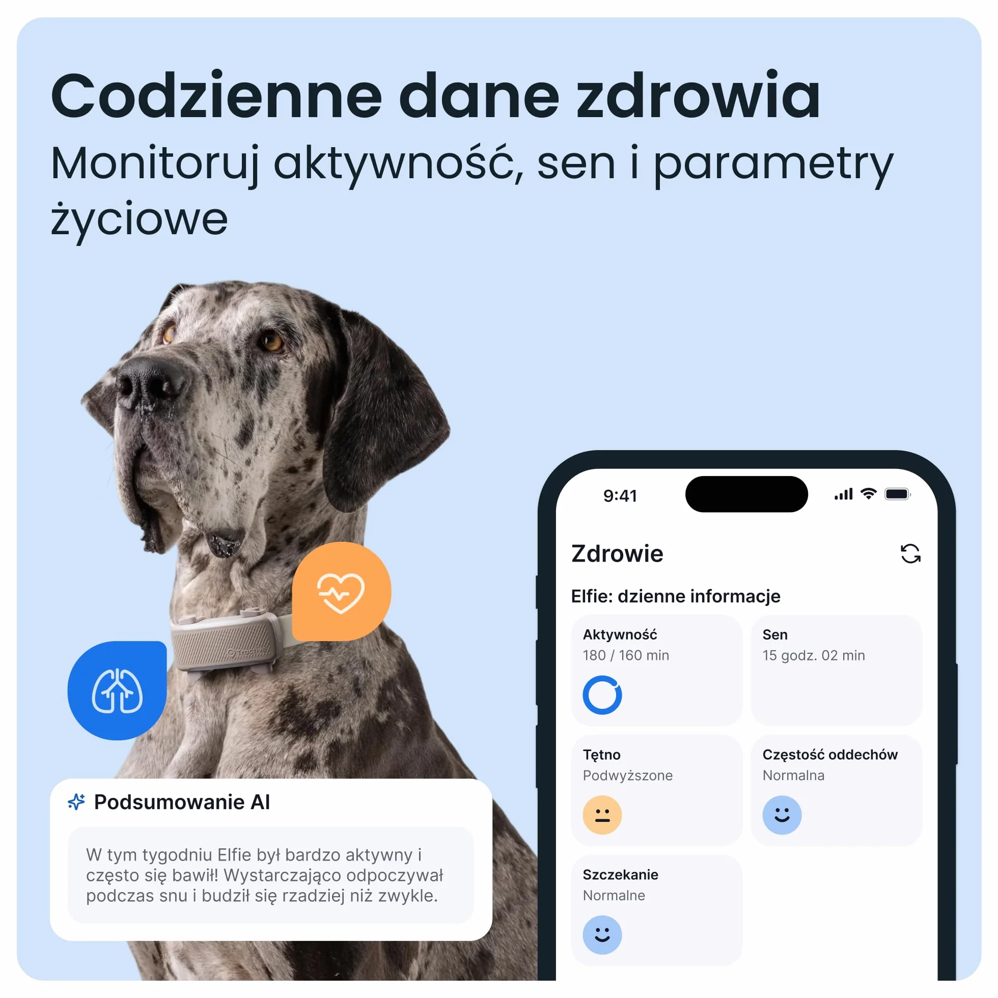 Tractive — Inteligentny Lokalizator dla Psa XL | 2026 Edition | Śledzenie GPS na Żywo | Alerty o Ucieczce i Zdrowiu | Monitorowanie Parametrów Życiowych | Długi Czas Działania Baterii (brązowy)