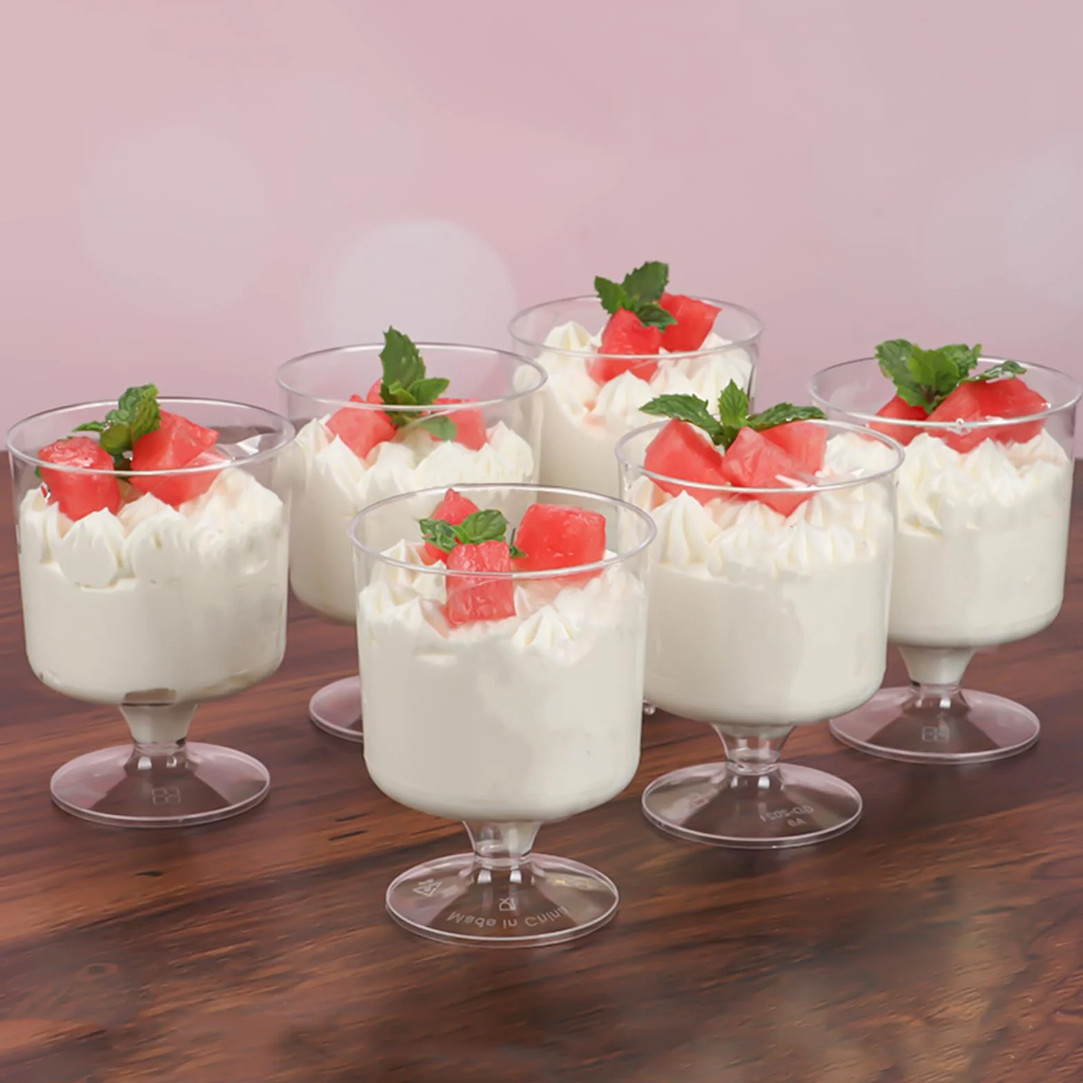 20 szt. 160 ml okrągłych kubków deserowych z tworzywa sztucznego i 20 szt. łyżek, okrągły kubek do parfaitu, wielokrotnego użytku, przezroczyste doniczki deserowe na deser, pudding, mus, lody