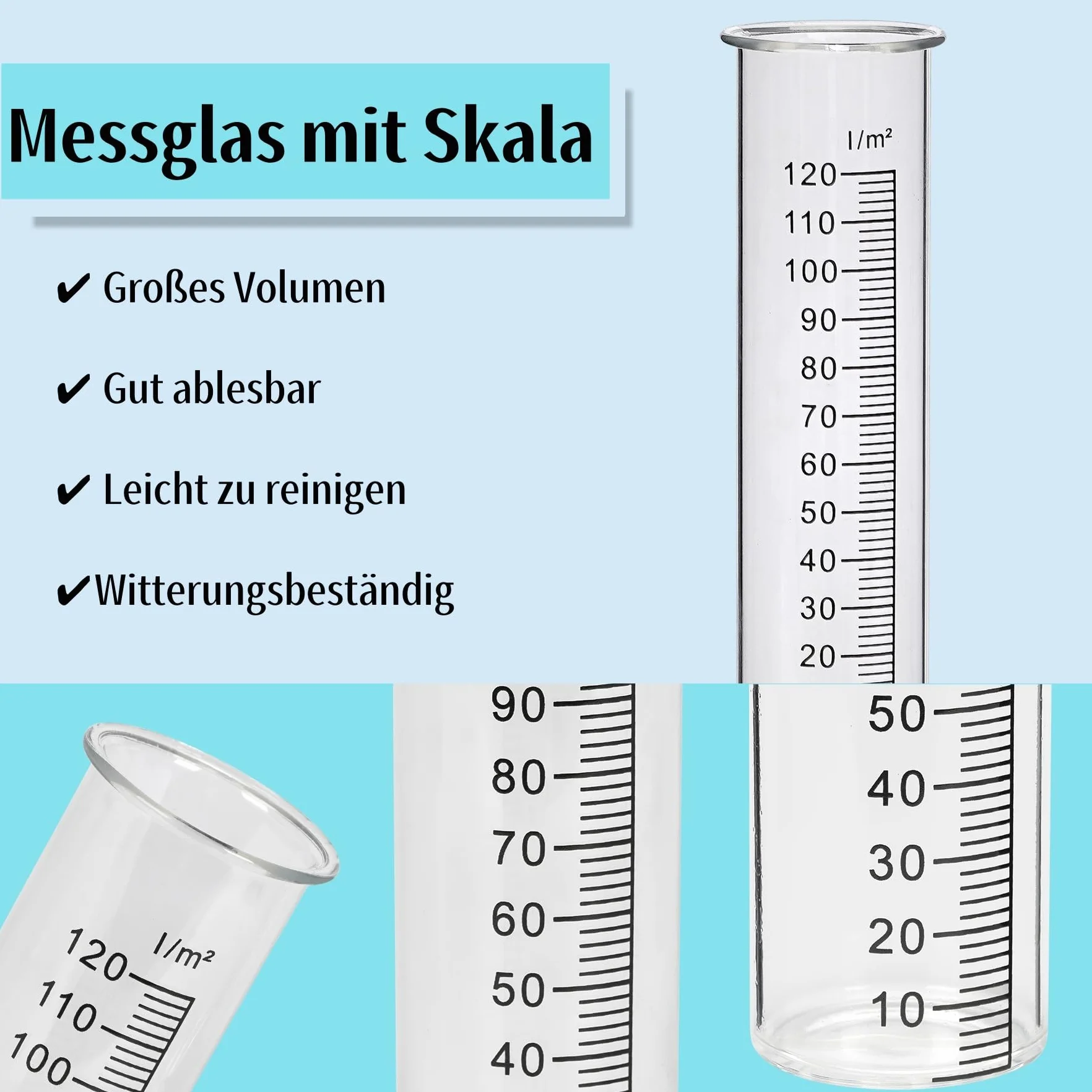 Dekoracyjny deszczomierz do ogrodu, metalowy, deszczomierz, z ostrzem do wbijania w ziemię, 100 cm, odporny na mróz, deszczomierz, szkło z wtyczką ogrodową, motyw krasnala ogrodowego, dekoracja na