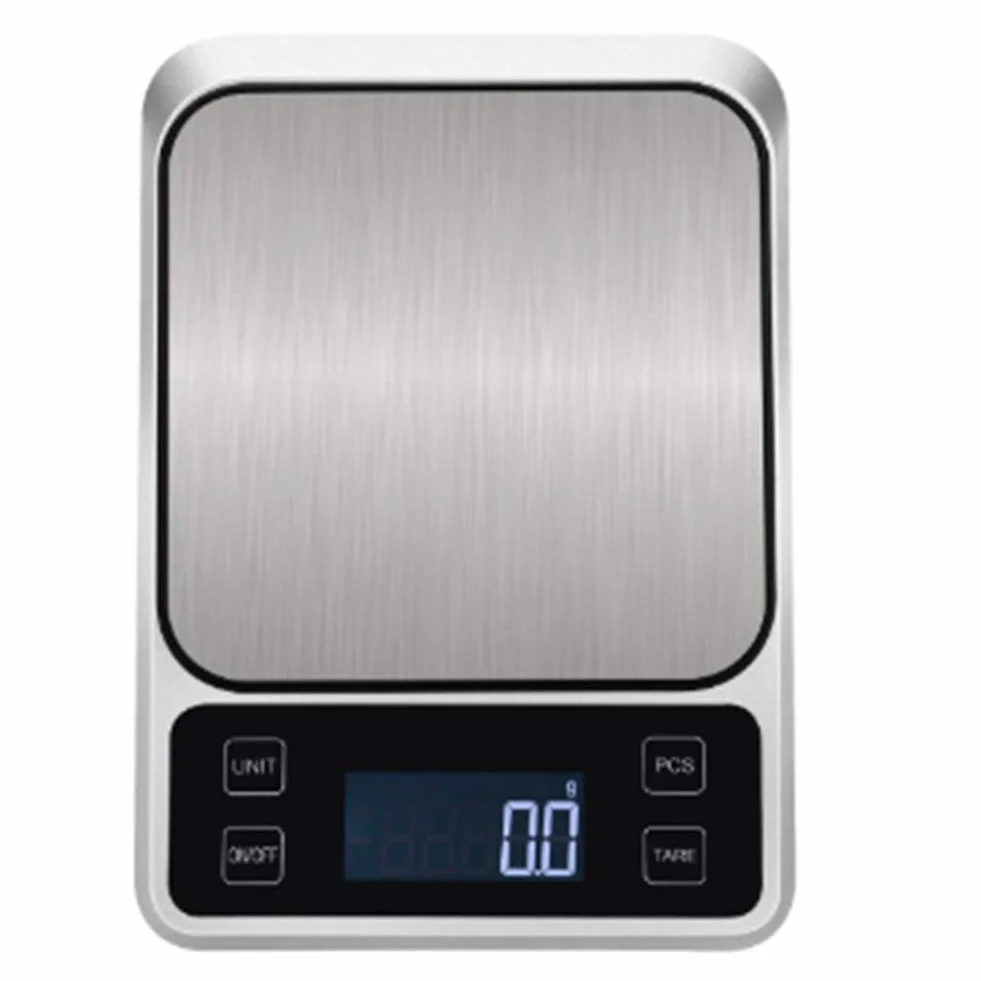 Cyfrowa waga do kawy w prostym stylu Kuchnia waga spożywcza, wyświetlacz LCD, obieranie, precyzyjna waga elektroniczna odpowiednia do użytku domowego (5KG/1g)