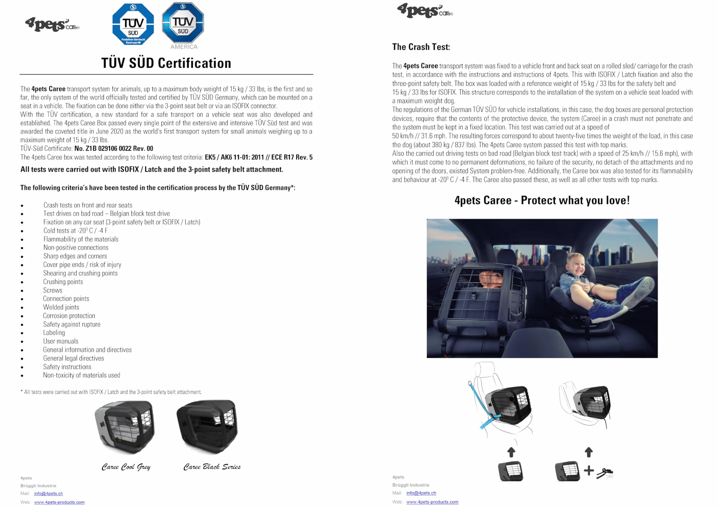 4-Girlz Przenośniki i produkty podróżne 4pets Caree ISOFIX Connector 2 szt