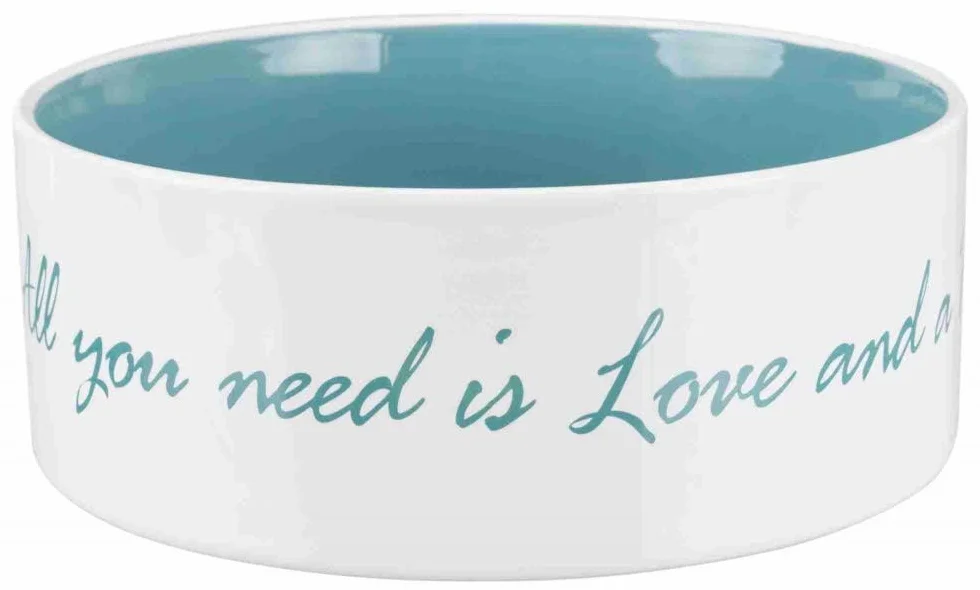 TRIXIE Szkatułka ceramiczna Pet's Home - 0,3 L - Ø 12 cm - kremowa i jasnoniebieska - dla psa