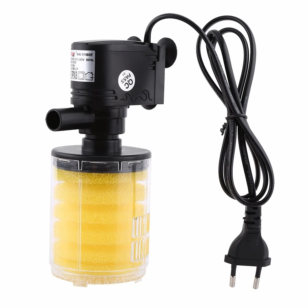 Filtr Akwariowy Gąbkowy 3w1 Zatapialny 220V 12W Pompa Powietrza do Akwarium Zimnej Wody Tropikalne