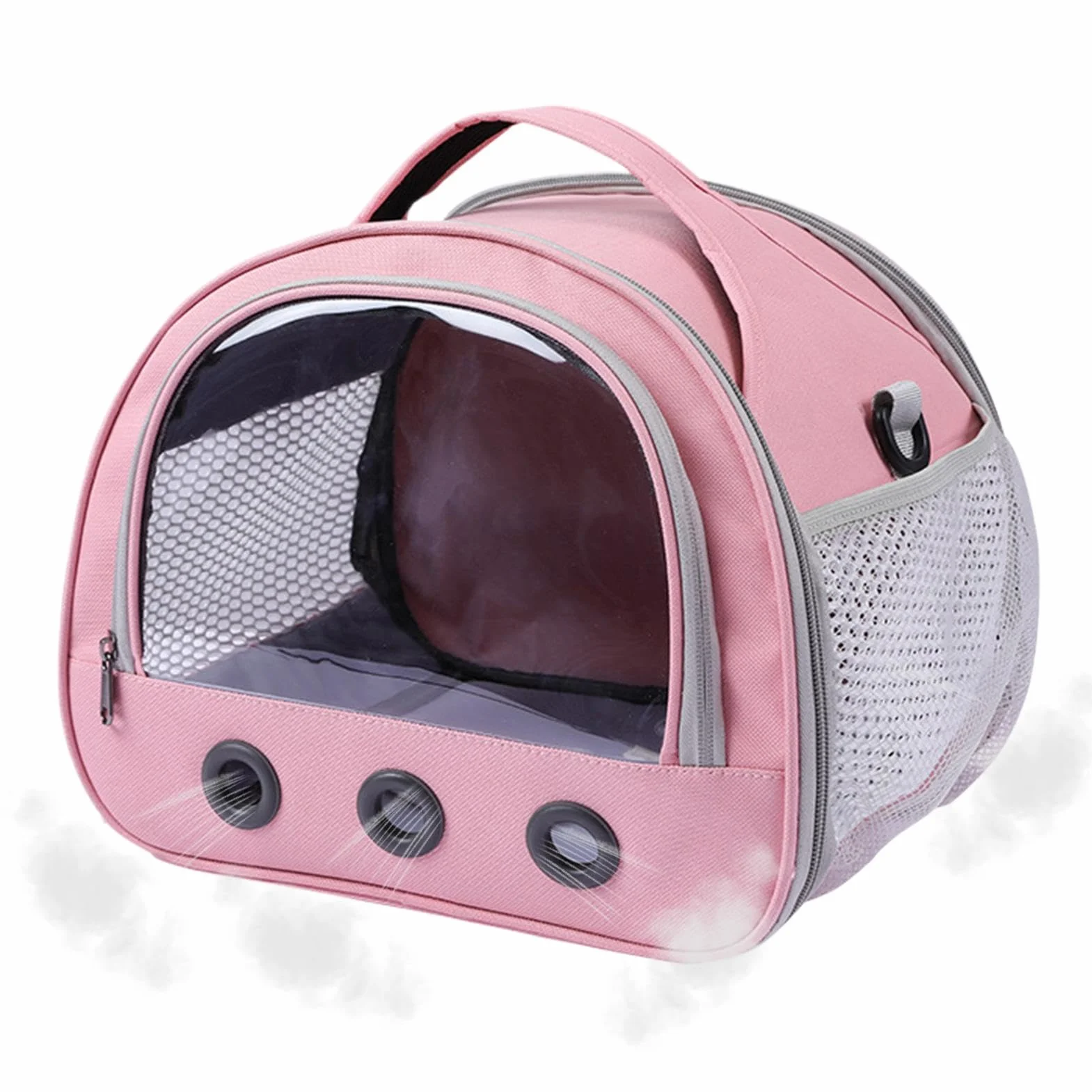 Portable Guinea Pig Carrier Bag Multifunctional 22x19x18cm Oxford Cloth PVC Transparent Window