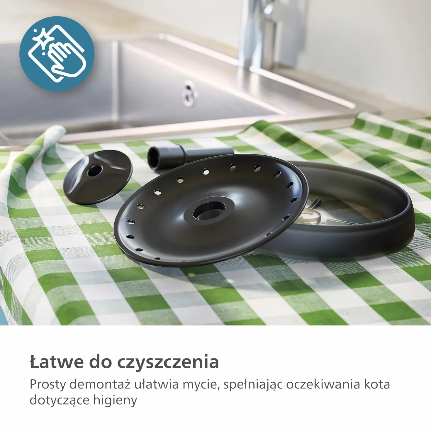 Philips Fontanna Wodna Dla Zwierząt, Zabezpieczenie przed rozlaniem, Auto Uzupełnianie Wody, Aktywacja Ruchem, Cichy (<38 dB), 4 Warstwy Filtrów, Na Baterie, Pojemność 2,2 l (PAW3210/02)