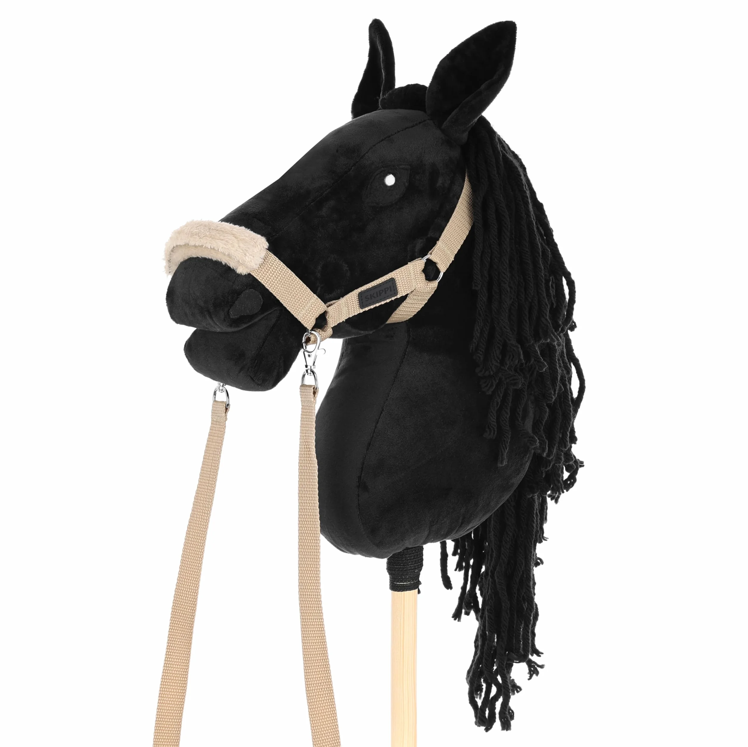 SKIPPI Kantar dla Hobby Horse - Beżowy, Wodze i 2 Futerka, Hobby Horse Akcesoria, Uniwersalny rozmiar