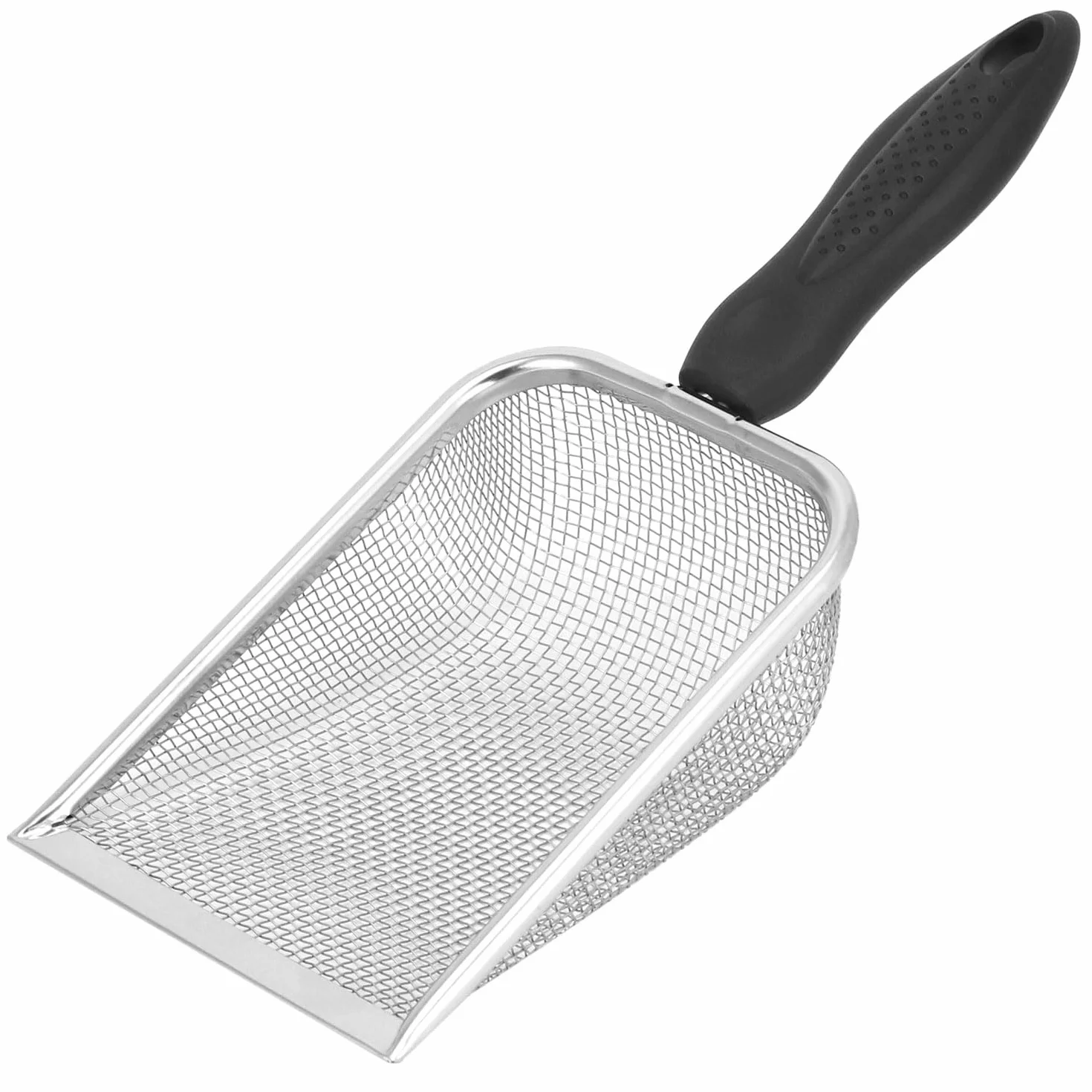 QWORK Sito z piasku ze stali szlachetnej 2 x 2 mm metalowa łopata do piasku