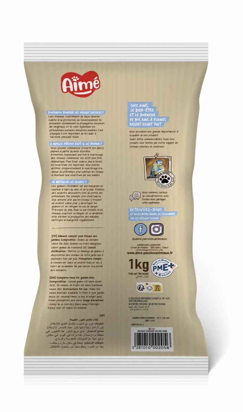 Aimé Love Bird Food, mieszanka nasion dla ptaków 1 kg