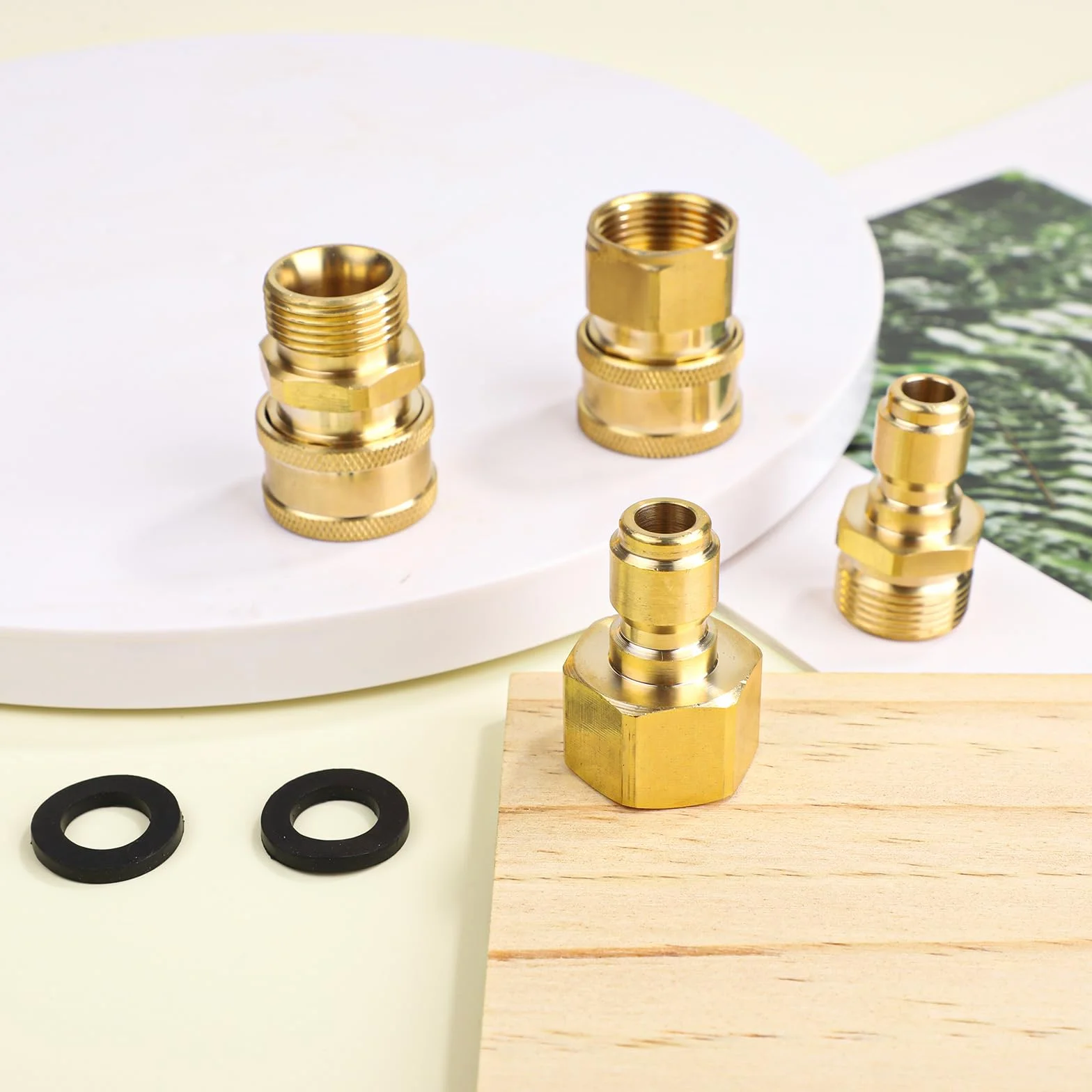 4szt M22-14mm do 0,64cm Zestaw Adapterów do Myjki Cisnieniowej, Adapter do Myjki Wysokocisnieniowej Szybkiego Laczenia i Szybkiego Odlaczania 0,64cm do Weza Myjki Wysokocisnieniowej 5000 PSI