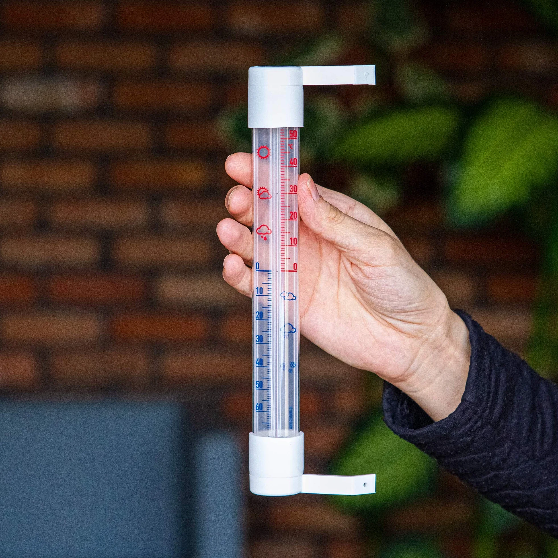 Browin 20510 Termometr zewnętrzny z transparentną skalą, zaokienny, plastikowy, przyklejany