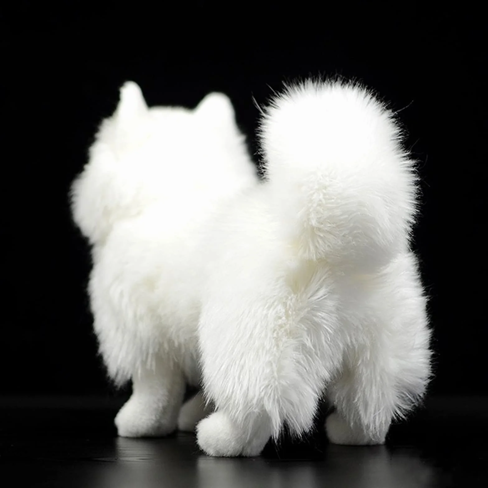 lilizzhoumax Zabawka Samoyed 32 cm / 12 cali, symulacja realistycznej lalki, pluszowe zwierzę, urocze zabawki dla dzieci