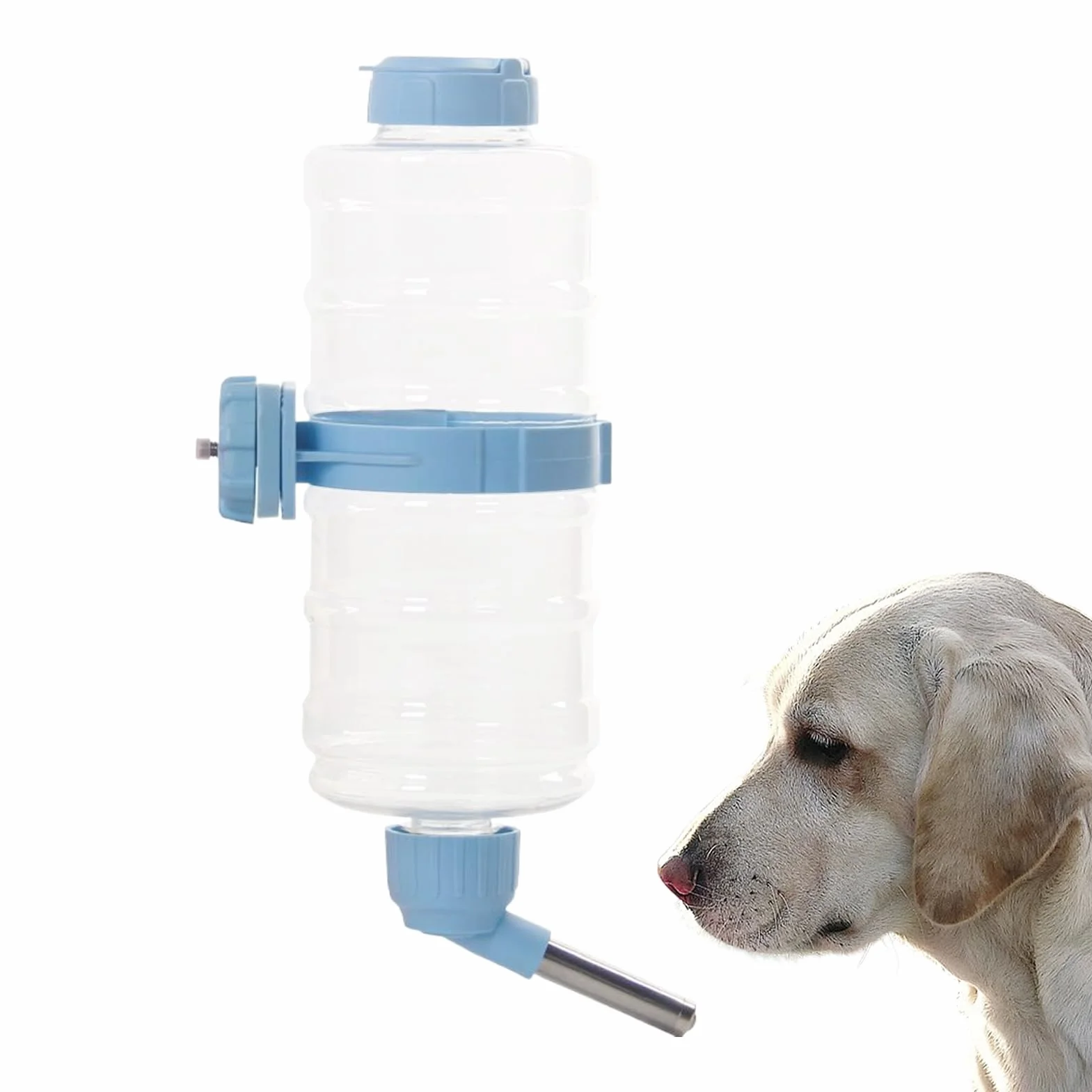 Hamster Water Bottle No-Drip Pet Dispenser 11.81x4.57x4.57 Inches Automatic Feeder Leak-Proof Cage Mount Transparent