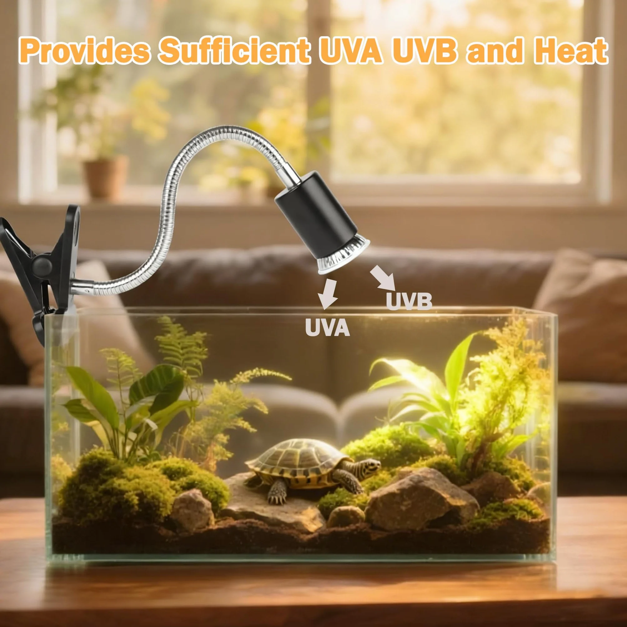 Lampa grzewcza do terrarium UVA UVB 25W+50W E27 dla żółwi, jaszczurek, gadów