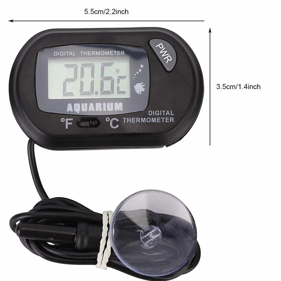 Termometr do akwarium Cyfrowy LCD Termometr do wody w akwarium Terrarium dla gadów Wskaźnik temperatury do pojazdu Terrarium dla gadów, -50 ℃ ∽ 70 ℃