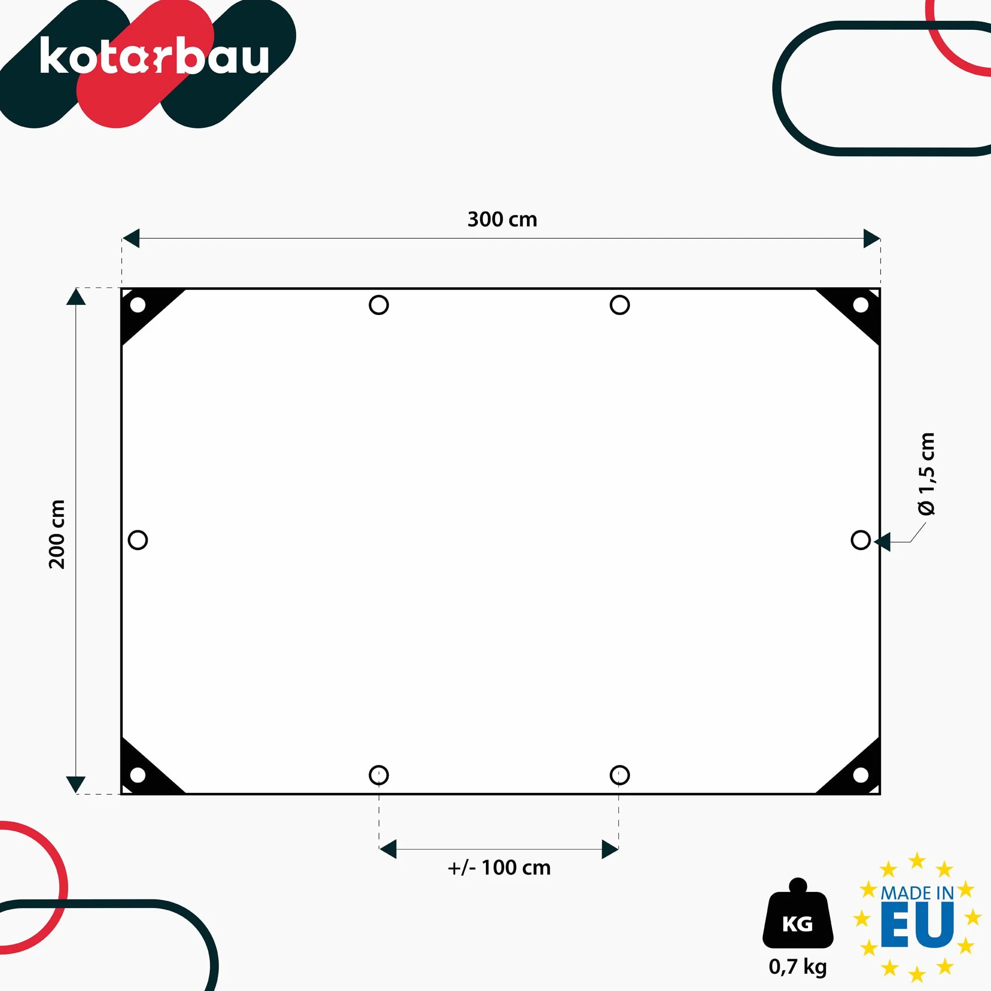 KOTARBAU® Plandeka 120 G/M2 - Płachta Ochronna Okryciowa - 2 X 3 M - Folia Szklarniowa - Mocna - Gruba - Zbrojona - Uniwersalna - Wodoodporna - Przezroczysta - Transparentna