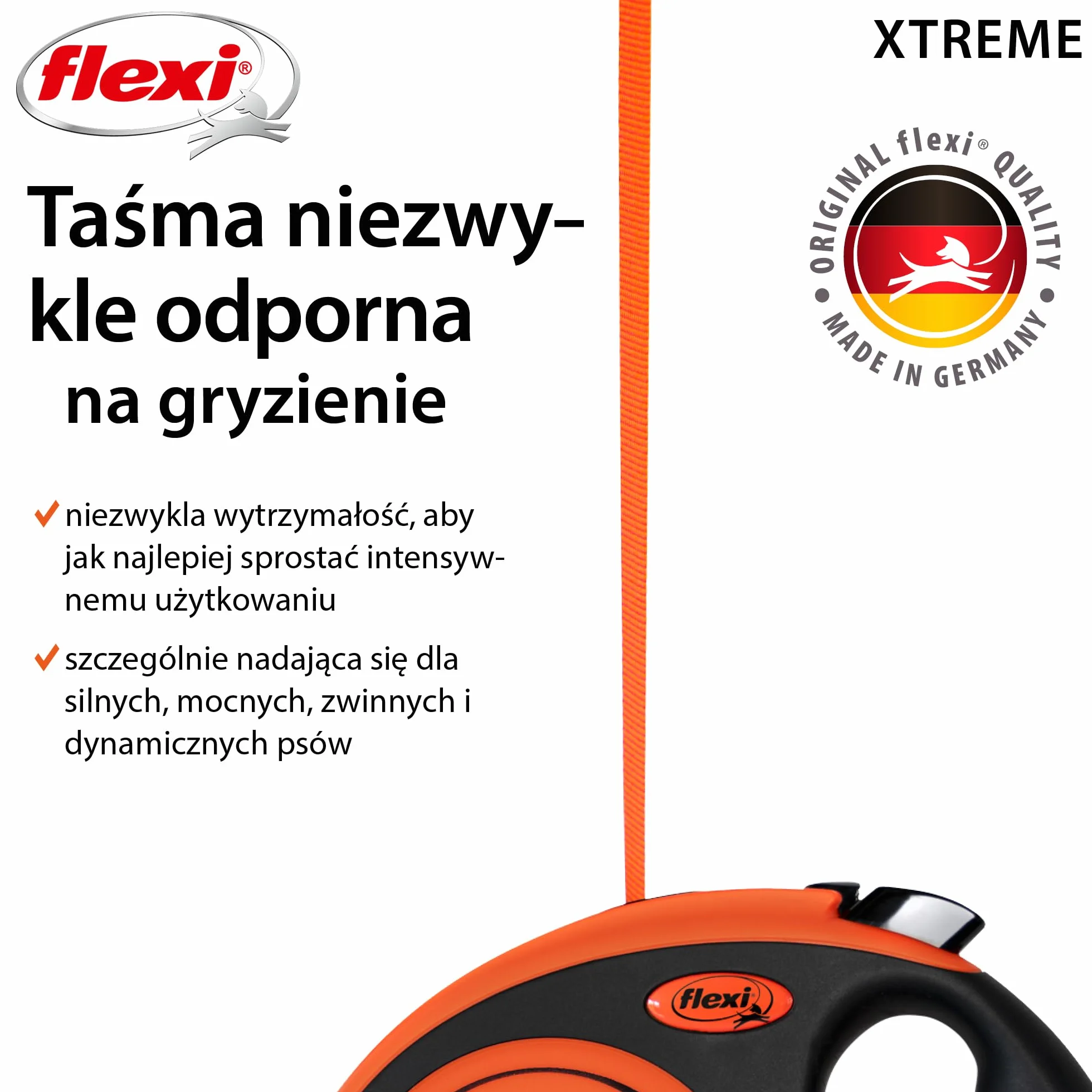 Flexi Xtreme 5 m Czarny, Pomarańczowy Pies