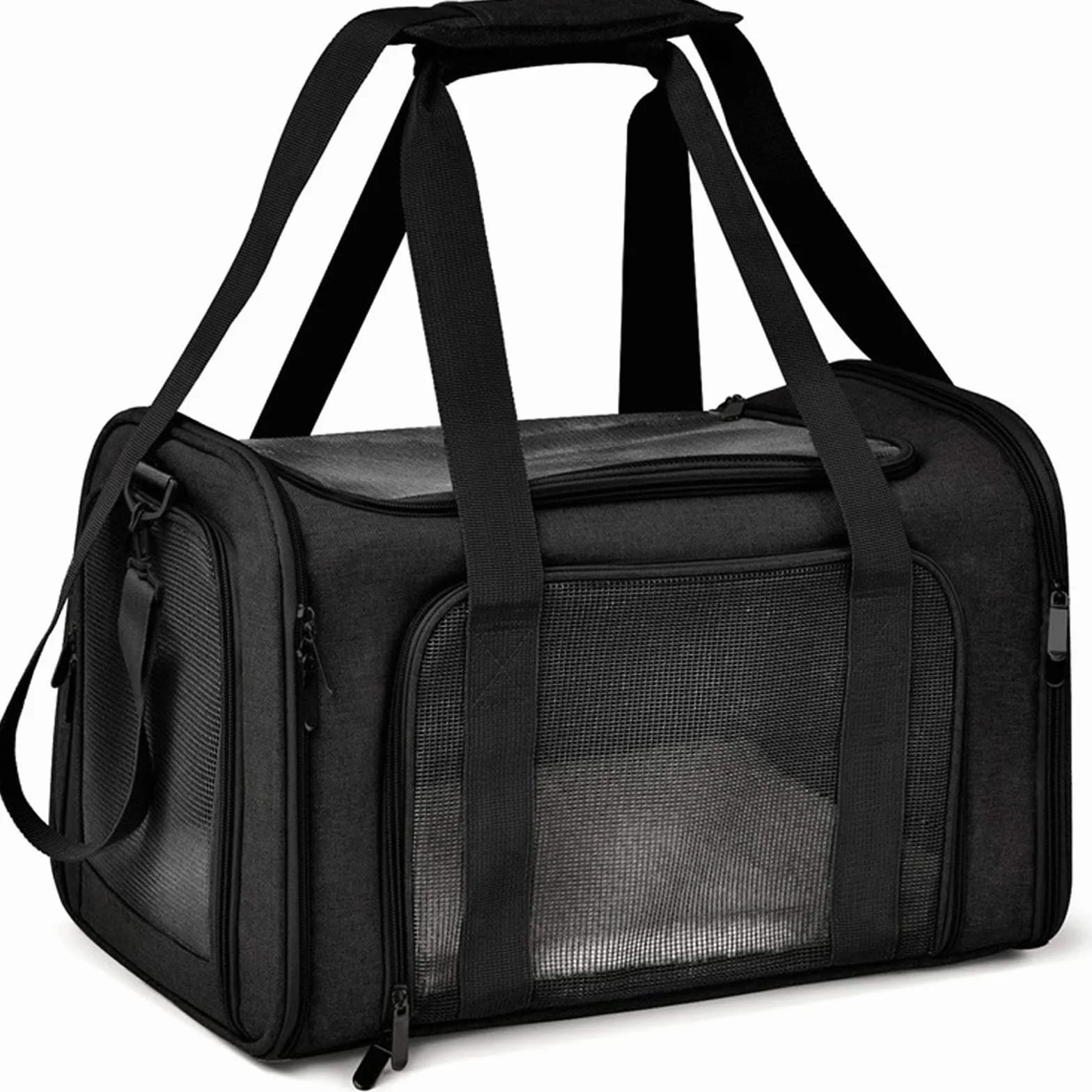 Składana skrzynia transportowa dla kotów i psów 5 kg M czarna 43x28x28 cm