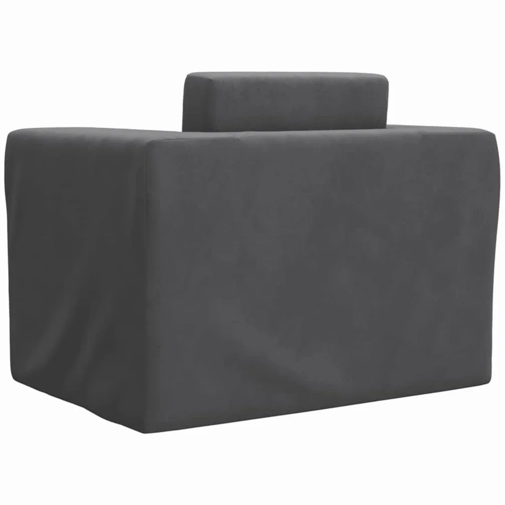 Sofa do spania dla dzieci, antracytowa, miękki plusz, meble do pokoju dziecięcego ze zdejmowaną poszewką, tapicerka piankowa, zestaw do spania, łóżko dziecięce, szafa na ubrania