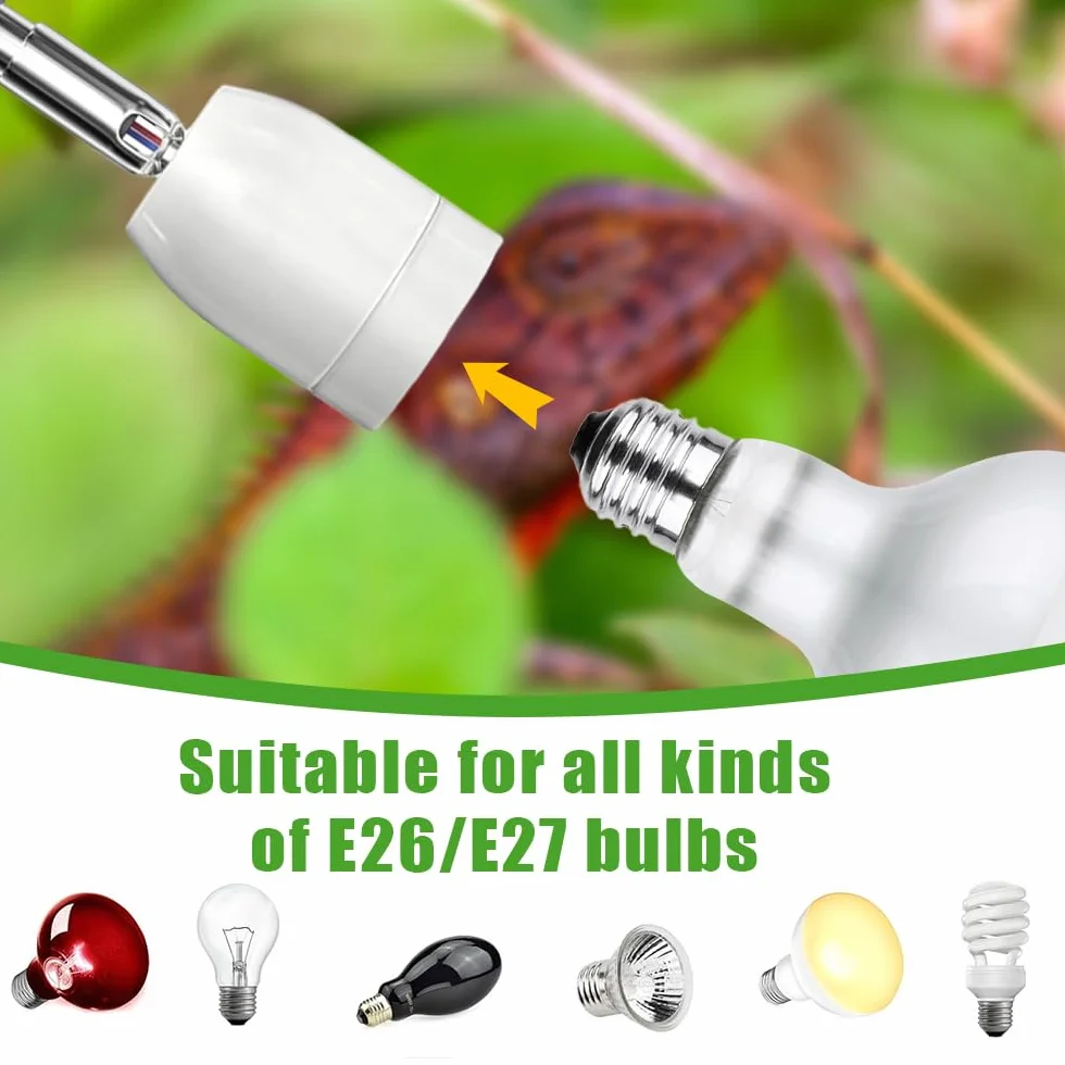 Ceramiczna oprawka E27 lampa grzewcza z regulatorem temperatury do terrarium węży jaszczurek 180°