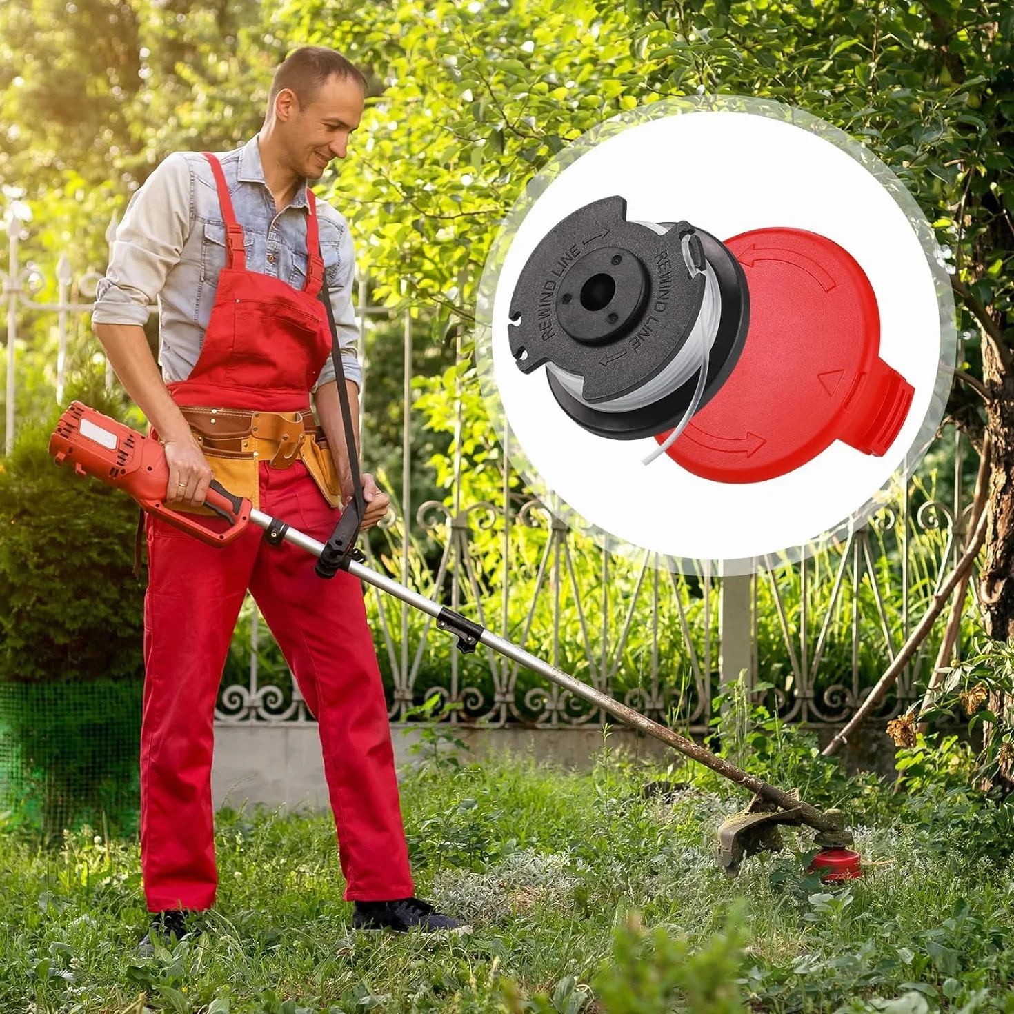 Zocipro 6 szt. szpula do podkaszarki do Ein-hell GE-CT 18/28 Li TC, szpule żyłki do podkaszarki 1,6 mm z pokrywą, kompatybilny z Ein-hell TLE-03
