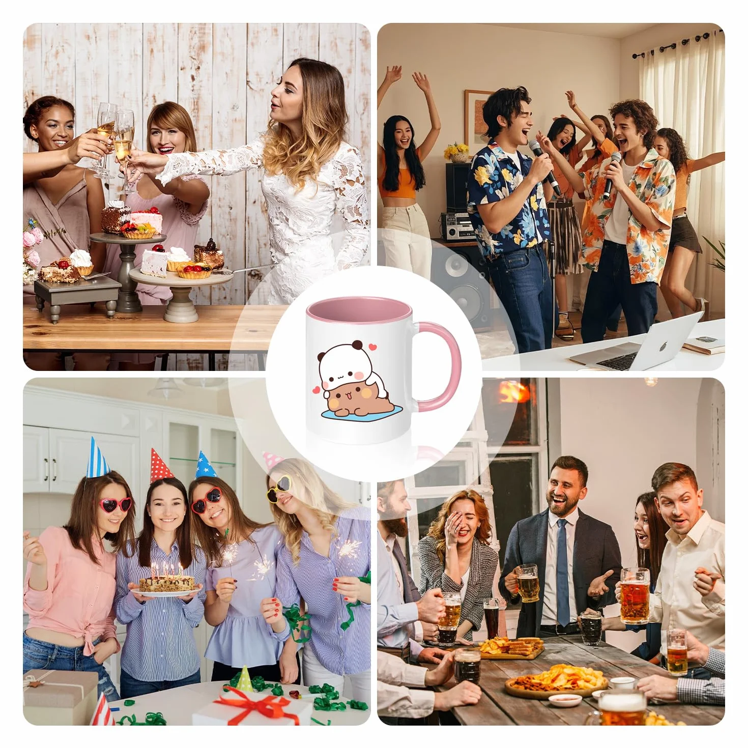 Bubu Dudu kubek 330 ml, Bubu Dudu ceramiczny kubek do herbaty i kawy, Mochi Cat klasyczny kubek, najlepszy prezent, zabawne filiżanki do kawy