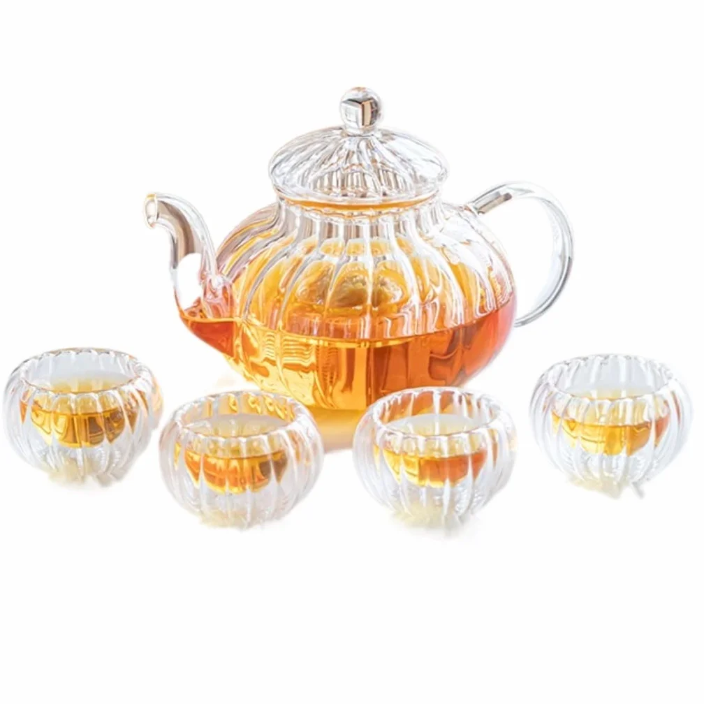 Zestaw filiżanek do espresso, kubki do kawy, filiżanka do herbaty, czajniczek, popołudniowa herbata i przezroczyste szkło do domowego garnka(Clear(4cups))